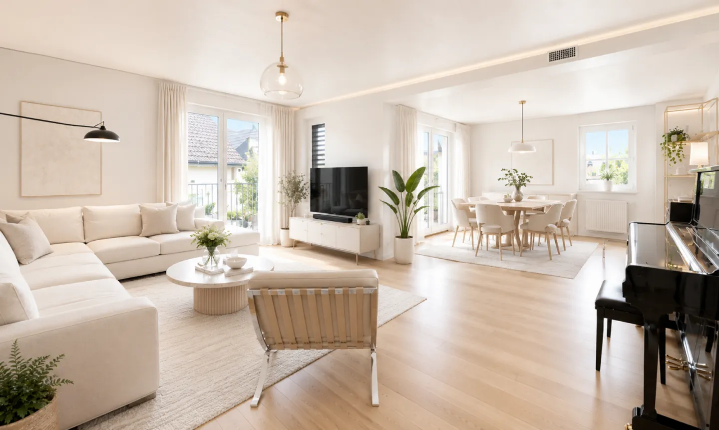 Appartement élégant de 3,5 pièces avec balcon dans un développement MINERGIE - Photo 1 sur 11