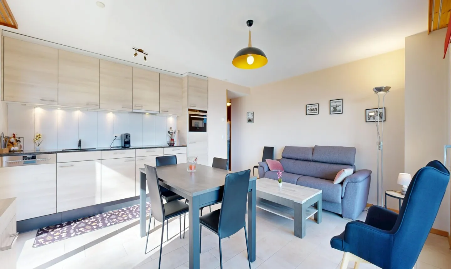 Luminoso appartamento di 2.5 locali con terrazza di fronte alle Dents du Midi - Leysin - Foto 3 di 11