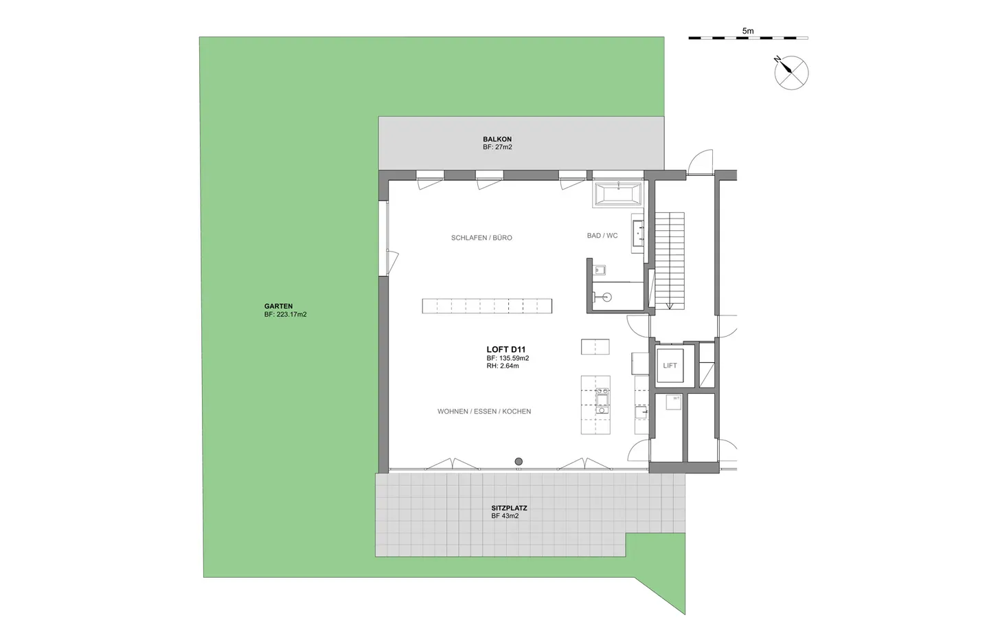 Loft giardino con ampie aree esterne ideale per un uso individuale - Foto 13 di 13