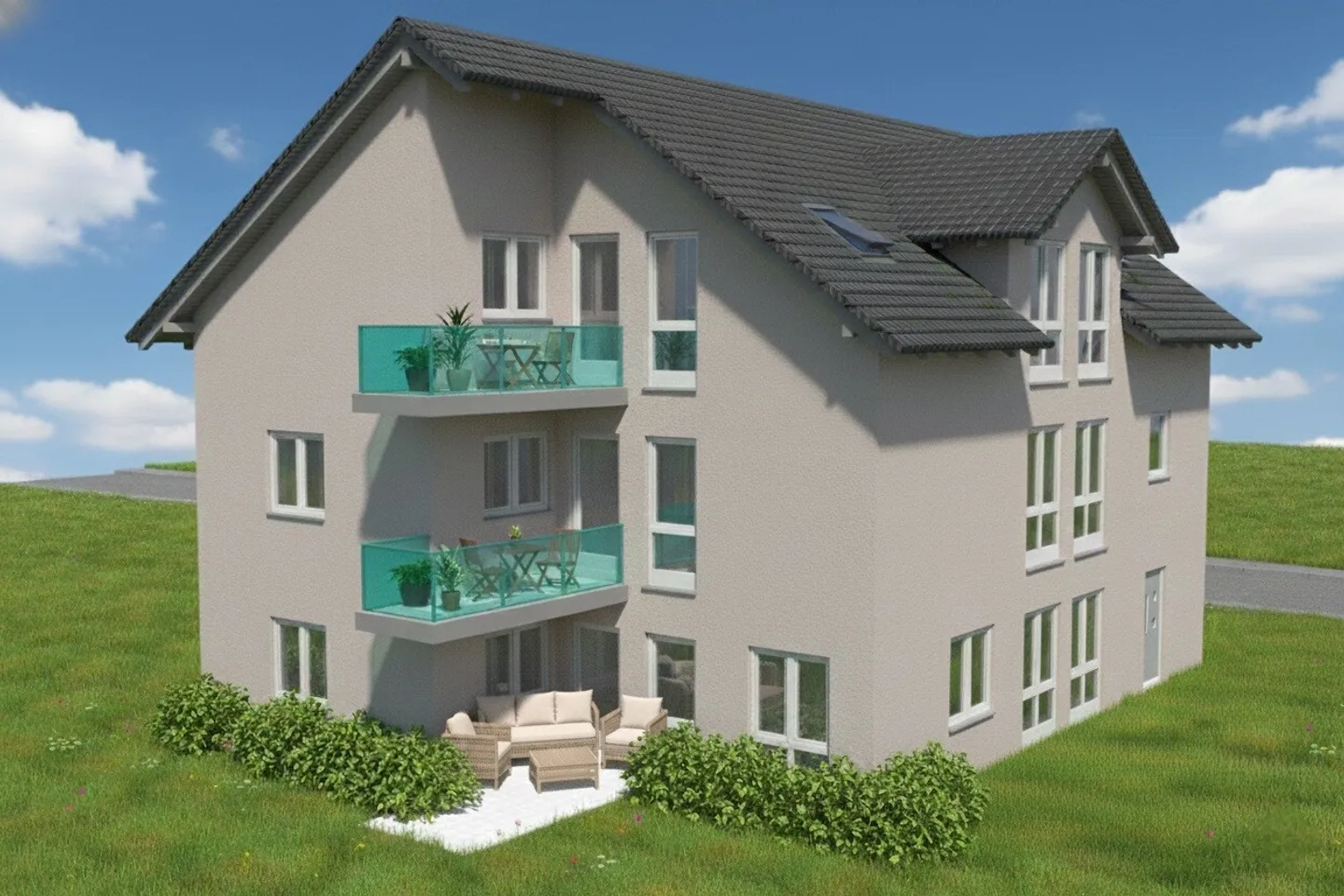 Projektiertes Mehrfamilienhaus mit 3 Wohnungen - Foto 1 von 13