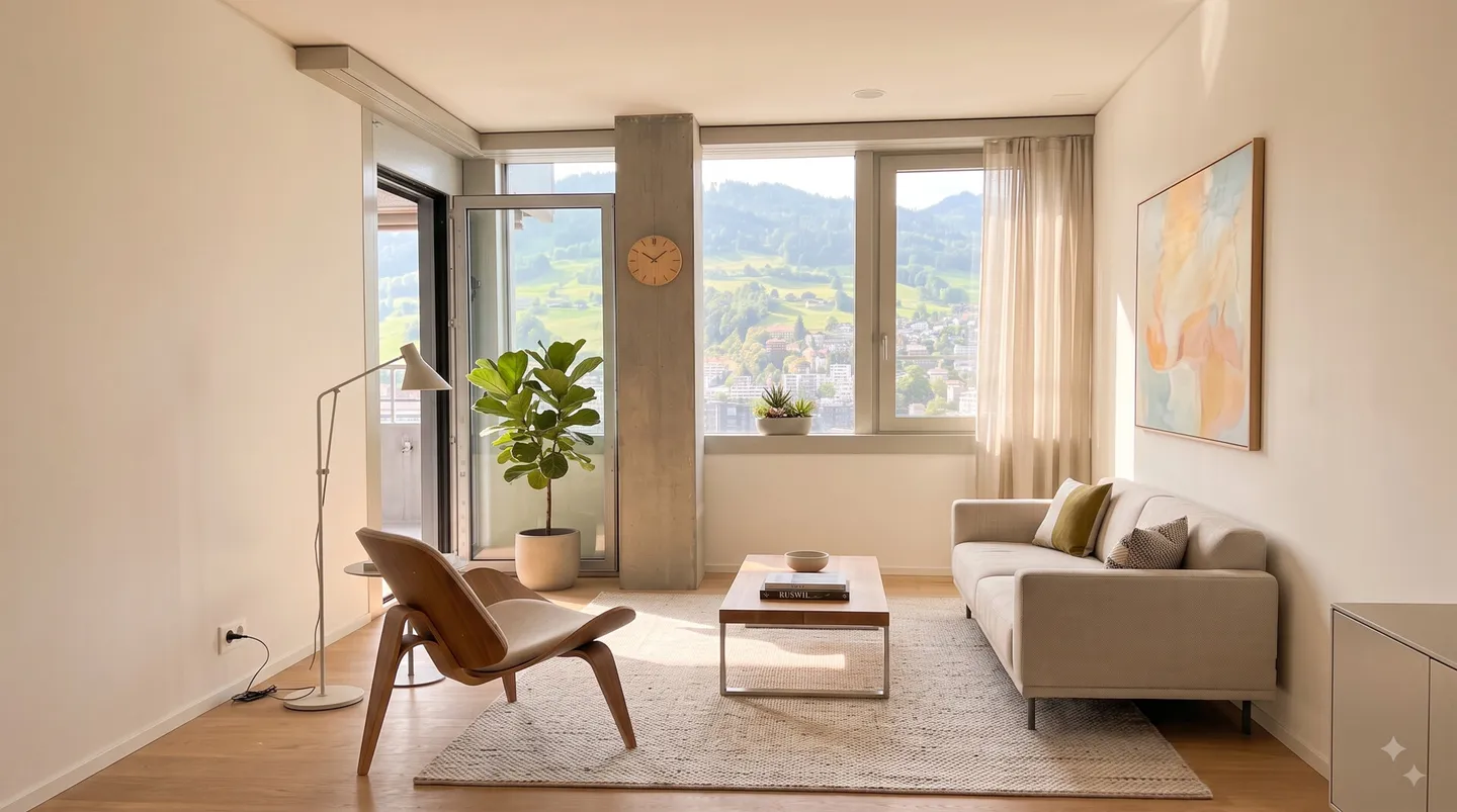 Liberté au-dessus des toits de Kriens - logement exclusif au 19ème étage - Photo 5 sur 9