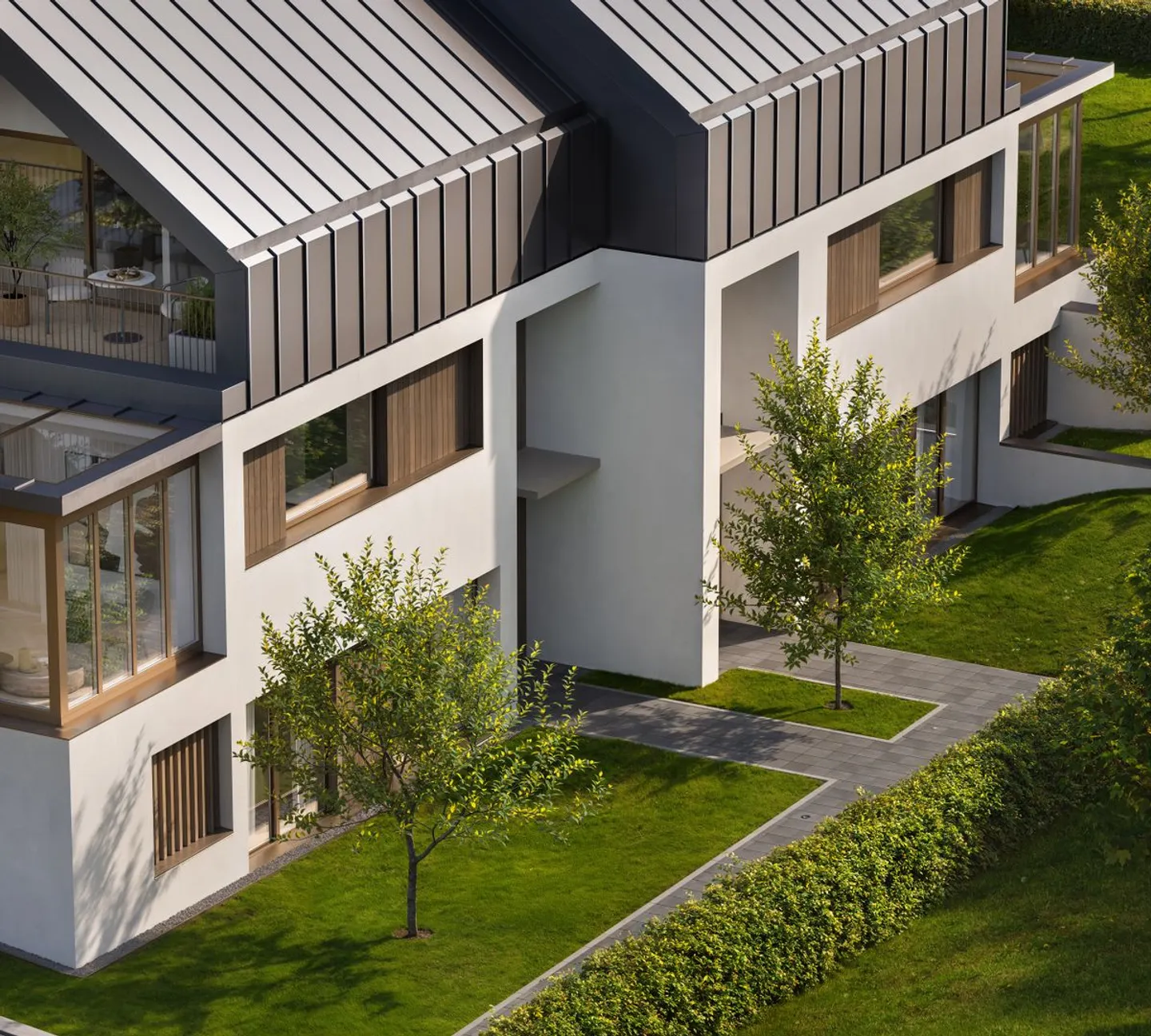 NEUES PROJEKT | MODERNE DOPPELHAUSHÄLFTE IN PREGNY-CHAMBÉSY | Villa A - Foto 2 von 13
