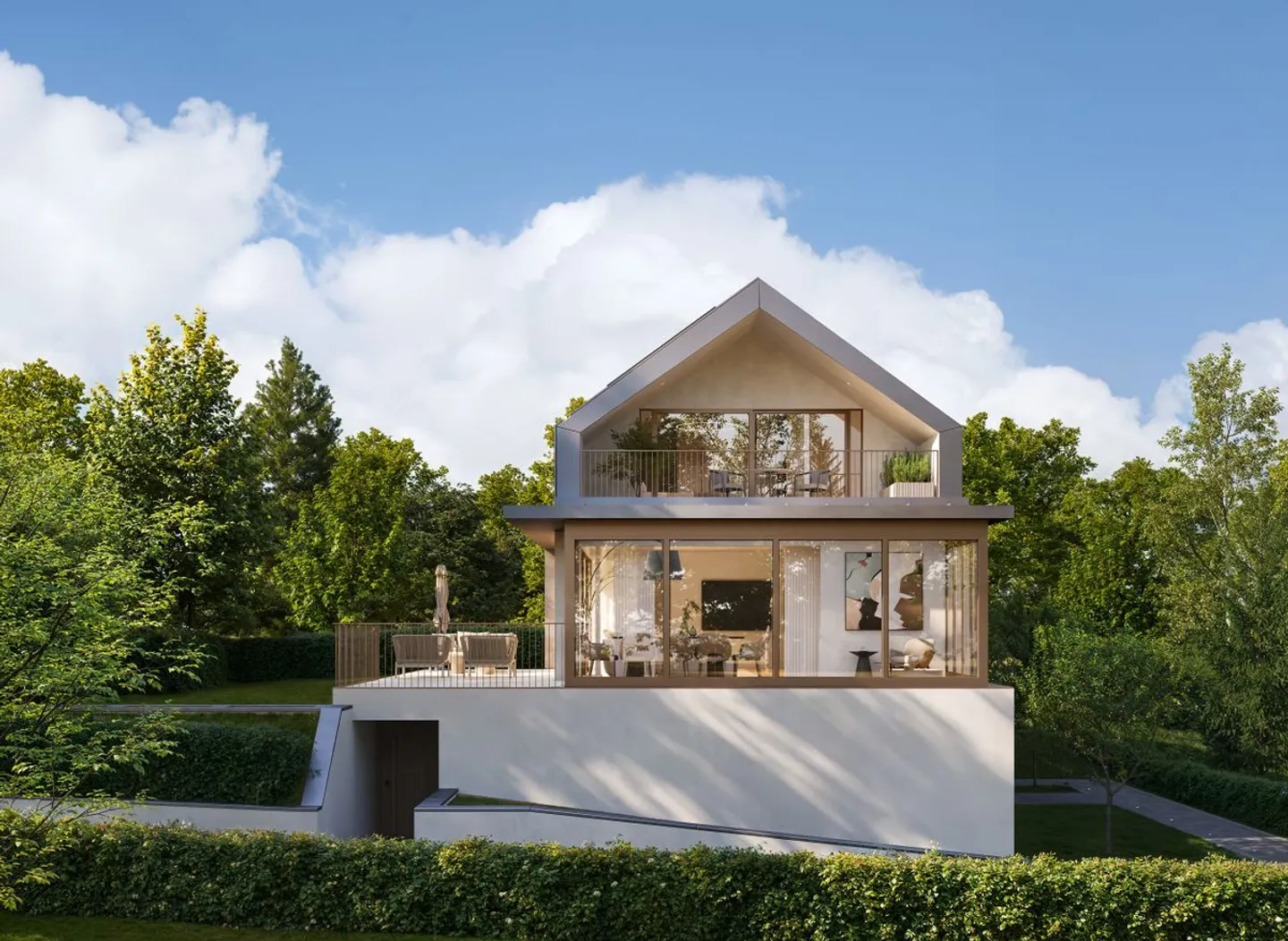 NEUES PROJEKT | MODERNE DOPPELHAUSHÄLFTE IN PREGNY-CHAMBÉSY | Villa B - Foto 4 von 13