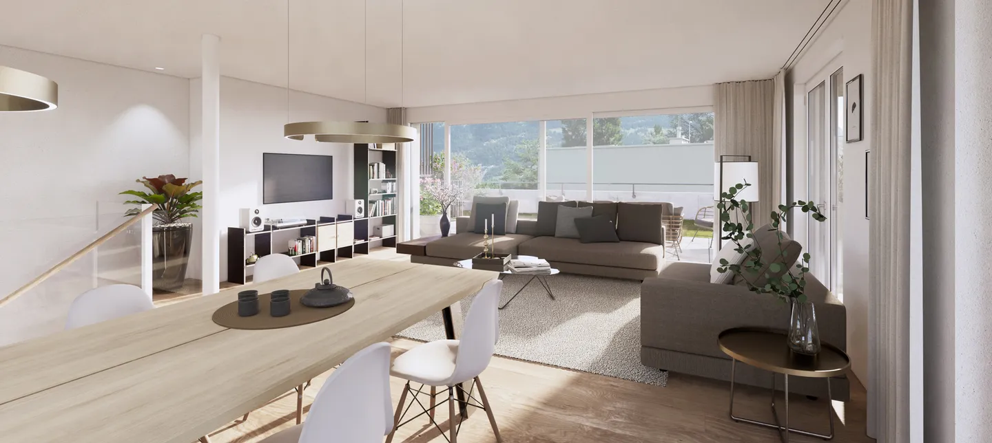 4 camere nuovo edificio a Chur - vivere in città, godere della natura - Foto 2 di 3