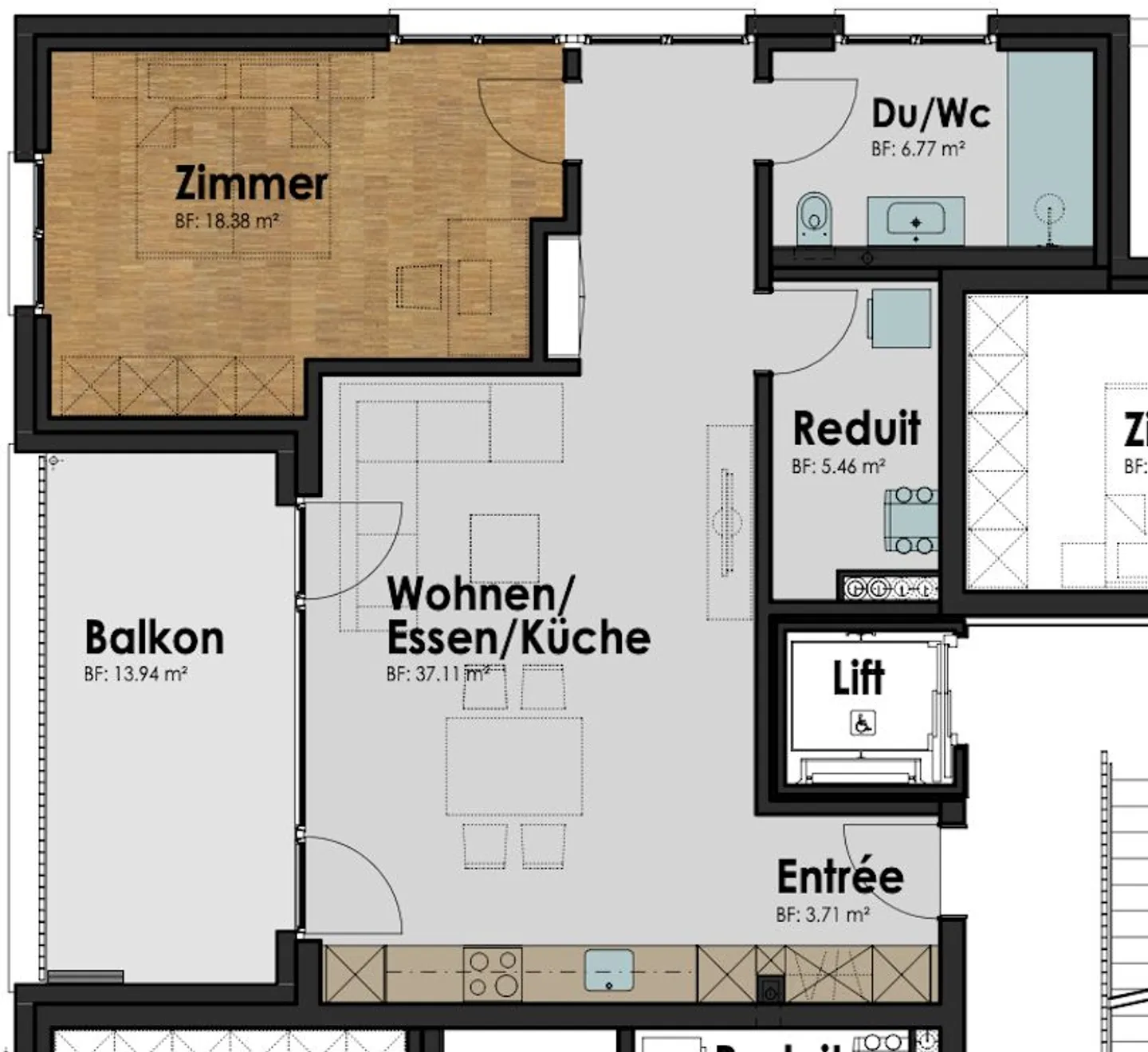 New apartment in the project 'Zentrum' Boswil - Available end of 2026 - Photo 8 of 13