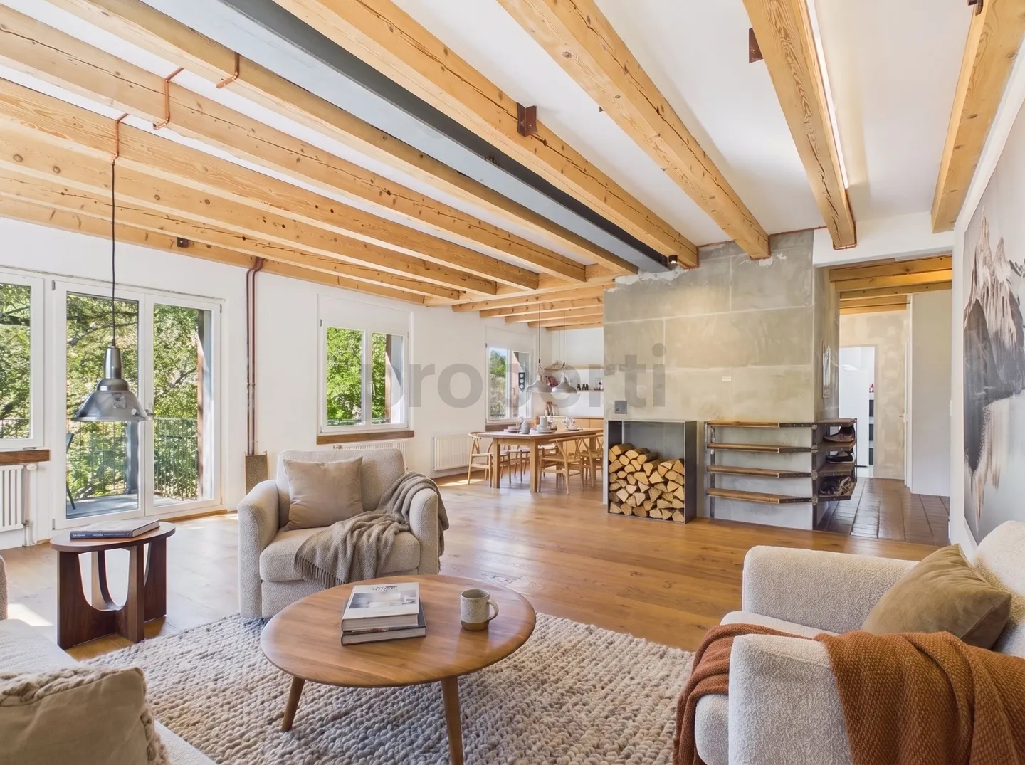 Charming and nature-friendly 4.5-room apartment with unique communal facilities, pool, and Swiss stone pine sauna in Arisdorf - Photo 1 of 13