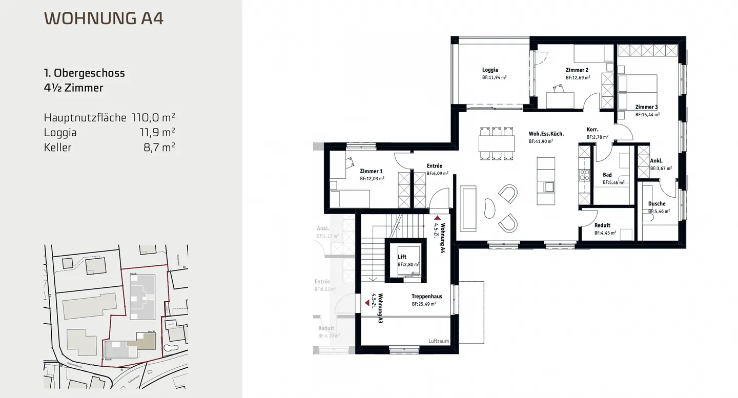 Spacious 4.5-room home in new construction - quietly located yet central in Muri - Photo 2 of 6
