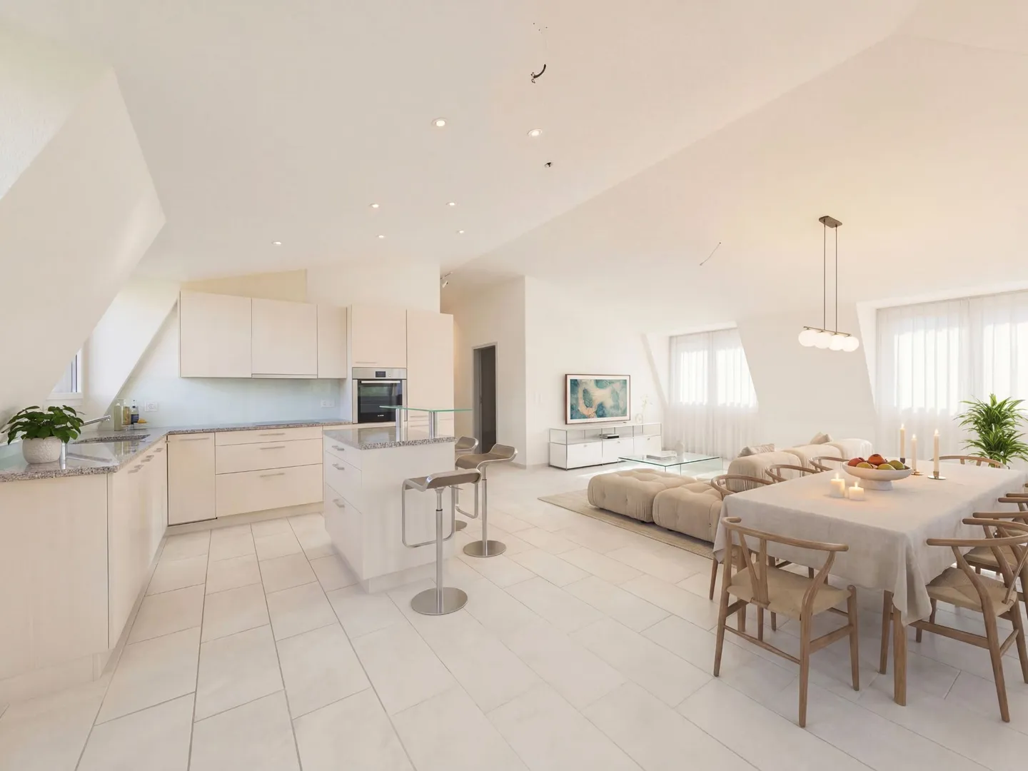 Appartement en attique moderne de 4,5 pièces avec balcon, Aesch - Photo 1 sur 9