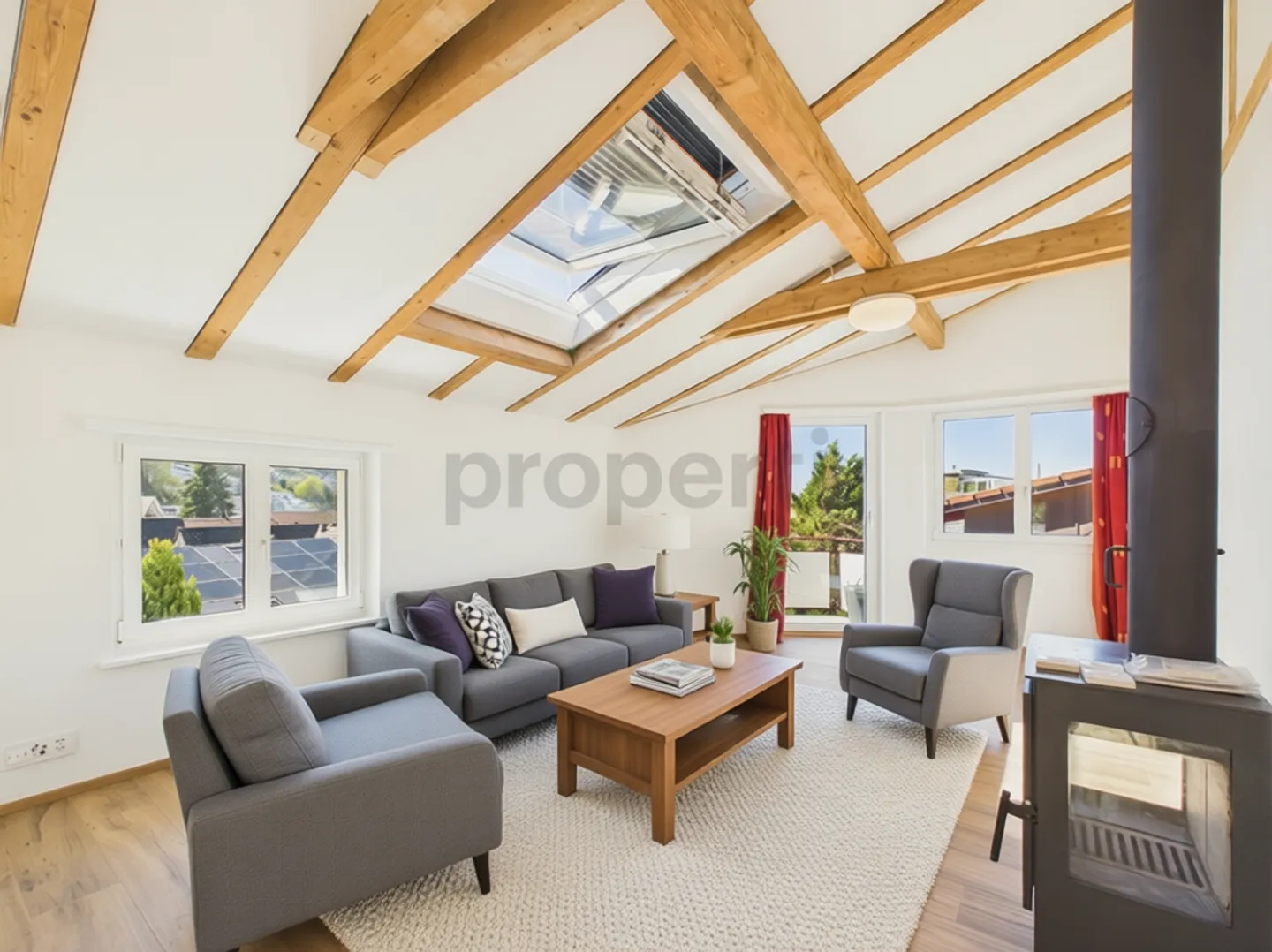 Modern 3.5-room attic apartment with garden seating area and lake view, Bäch SZ - Photo 1 of 13