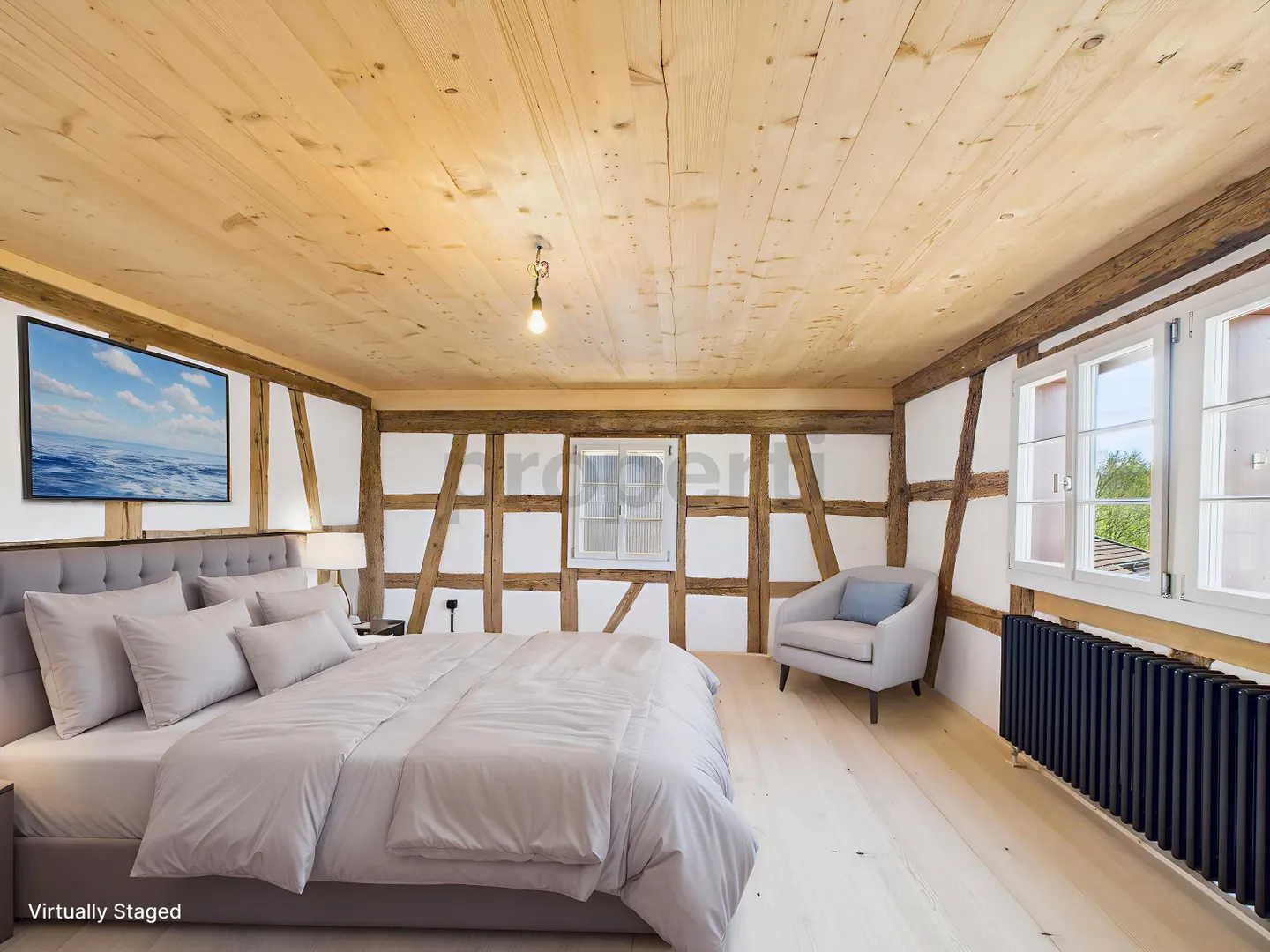 Charming completely renovated 4-room old apartment in the quiet village center of Fägswil near Rüti - Photo 2 of 12