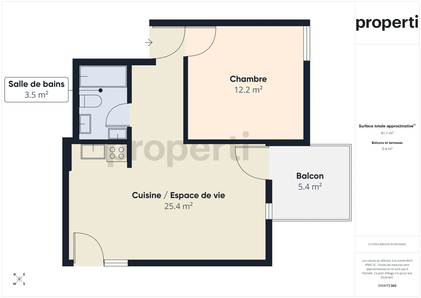 Wunderschöne 2,5 Zimmer mit Balkon in Aminona, Crans Montana - Foto 7 von 9