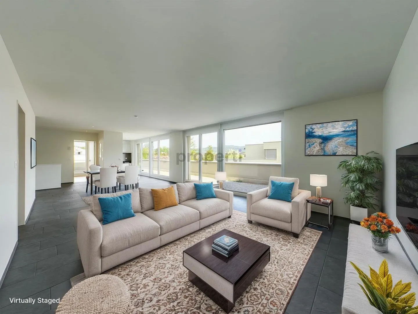 Spacious 3.5-room penthouse apartment with 65m2 roof terrace in Laufen and great view - Photo 2 of 11