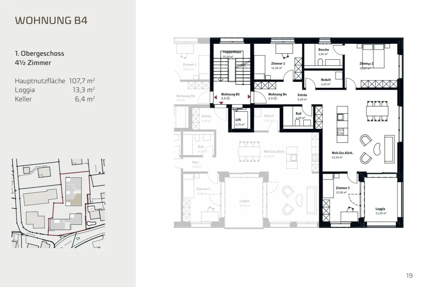 Hochwertige 4.5-Zimmer-Neubauwohnung in privilegierter Lage  Muri AG - Foto 4 von 5