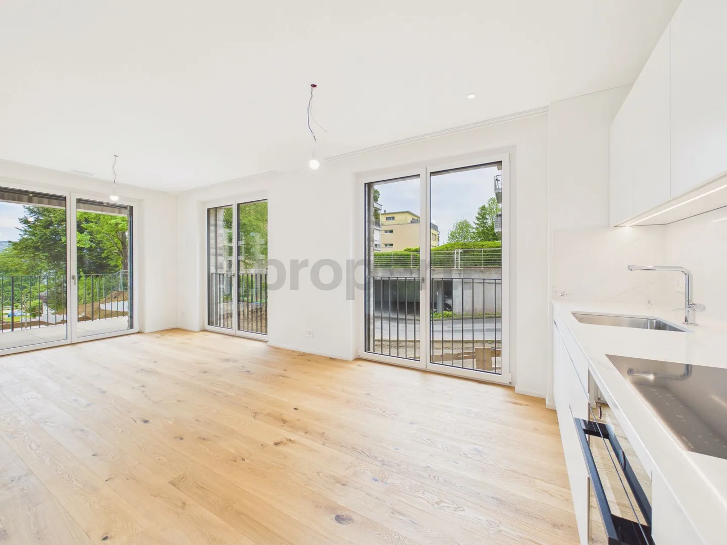 Esclusivo appartamento angolare nuovo di 2,5 stanze ad AuPark - vivere moderno e luminoso con vista sul lago di Zurigo - Foto 1 di 11