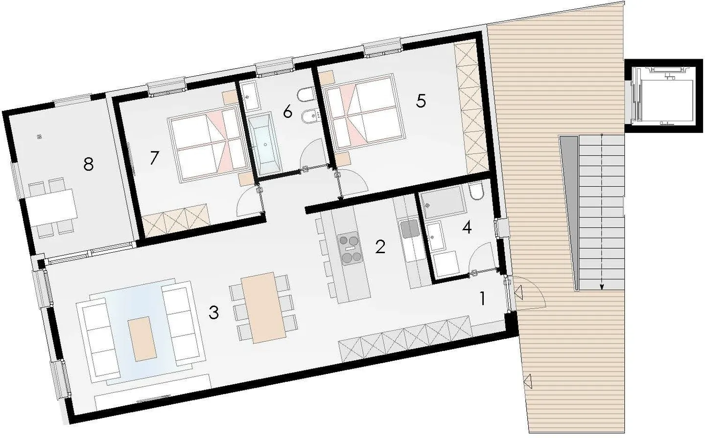 Moderno appartamento 3.5 locali con cantina, Biasca - Foto 6 von 7