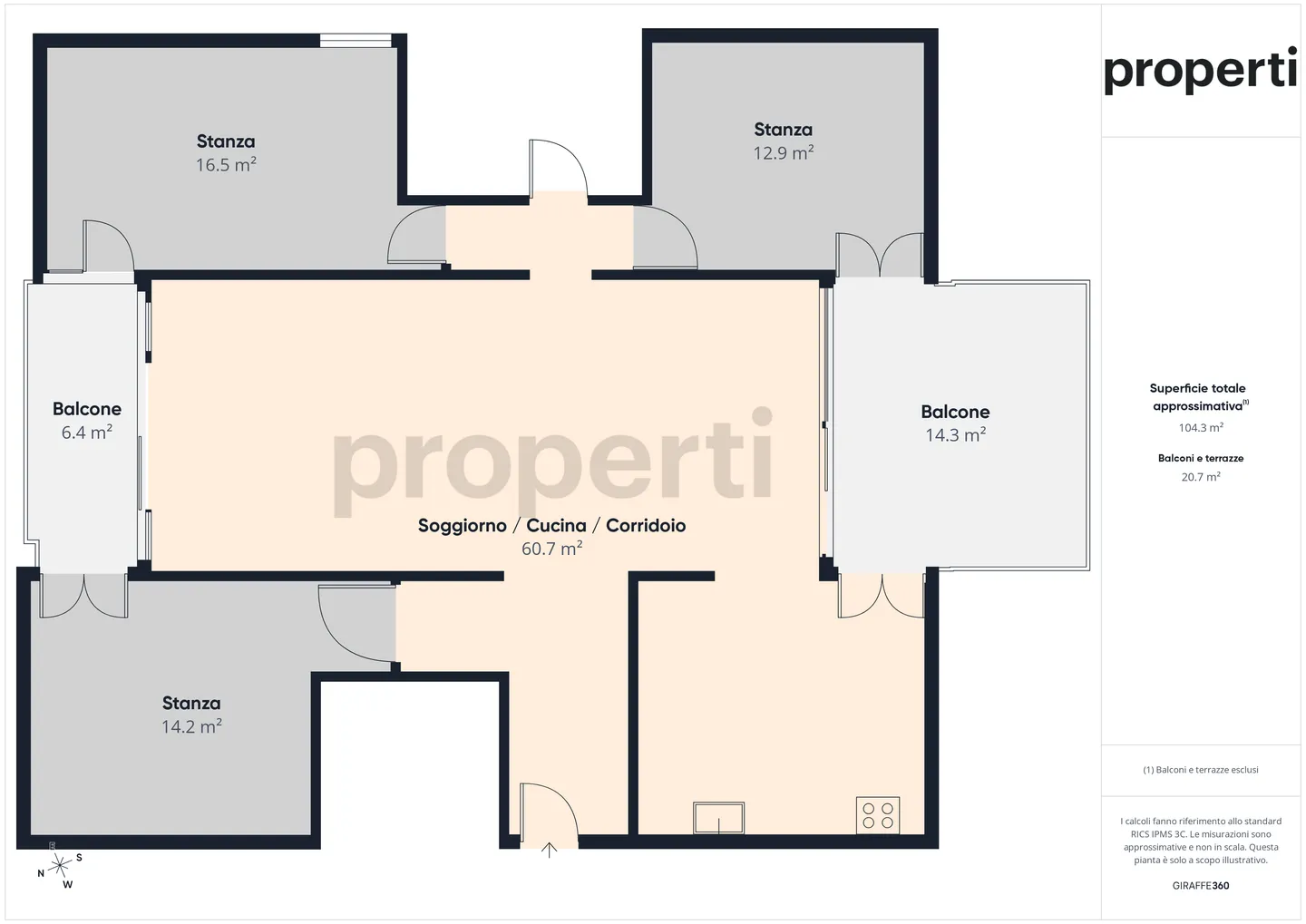 Elegante 4,5-Zimmer-Wohnung mit Panoramablick und doppelter Terrasse in Agno - Foto 12 von 13