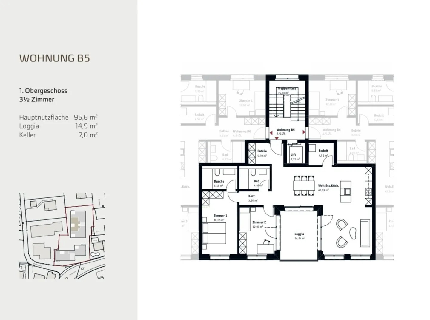 3.5-Zimmer-Neubauwohnung in privilegierter Lage  Muri AG - Foto 4 von 5