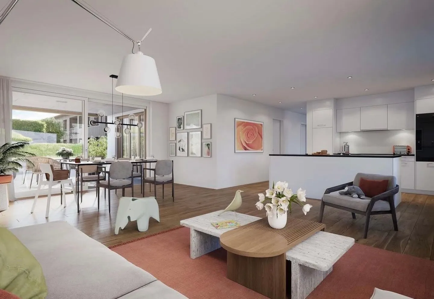 Maison de rêve de 3,5 pièces dans un nouveau bâtiment - située au calme et pourtant centrale à Muri - Photo 5 sur 6