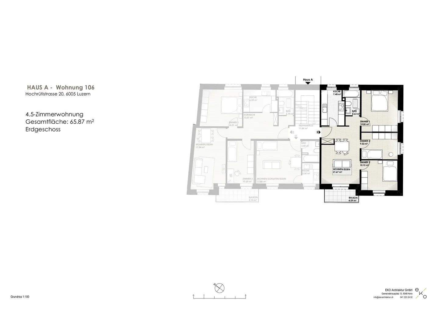 Exklusive 4.5-Zimmer-Wohnung mit Balkon, Luzern - Photo 7 of 9