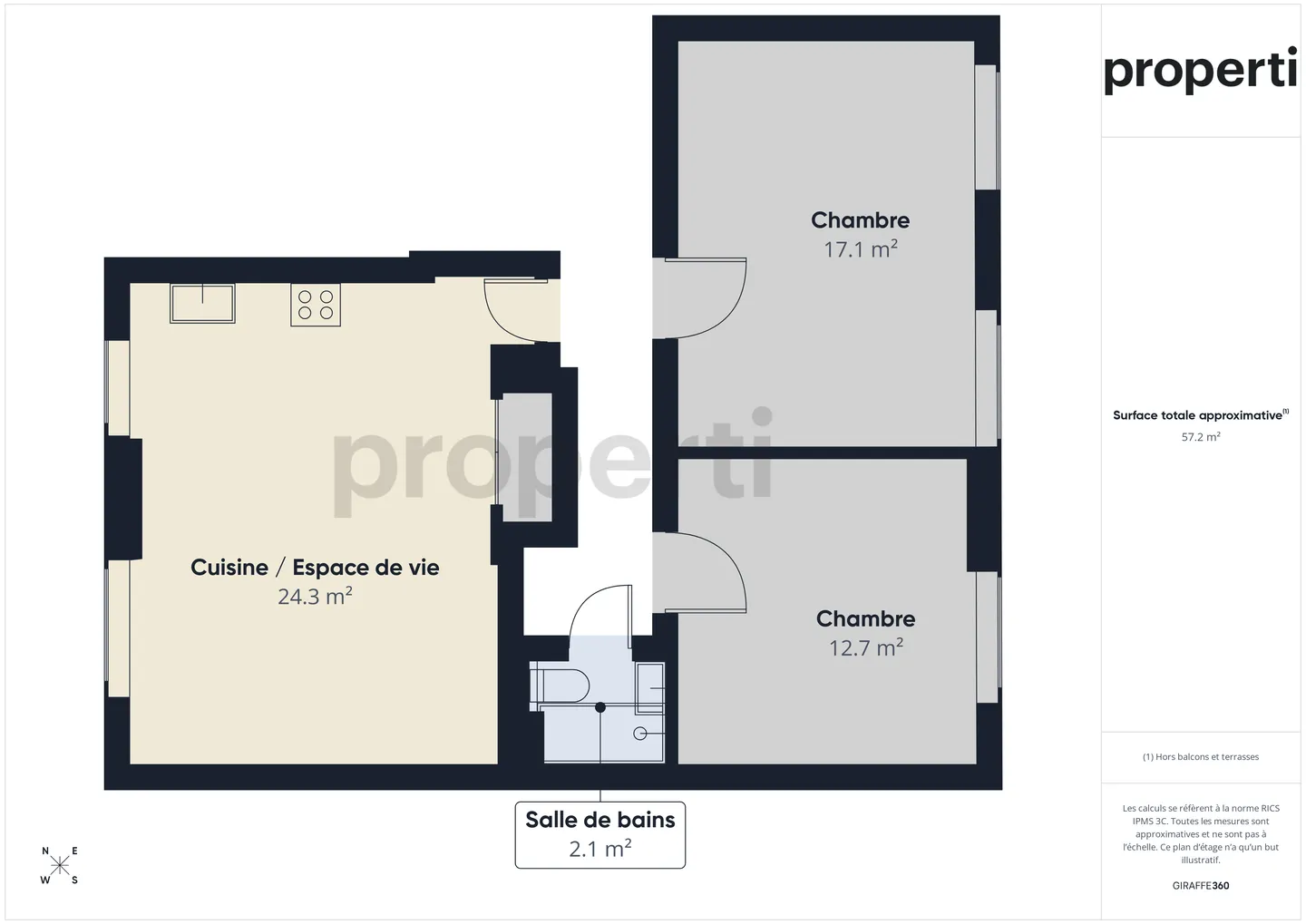 Charming 3.5-room renovated apartment in a pleasant setting, La Chaux-de-Fonds - Photo 6 of 7