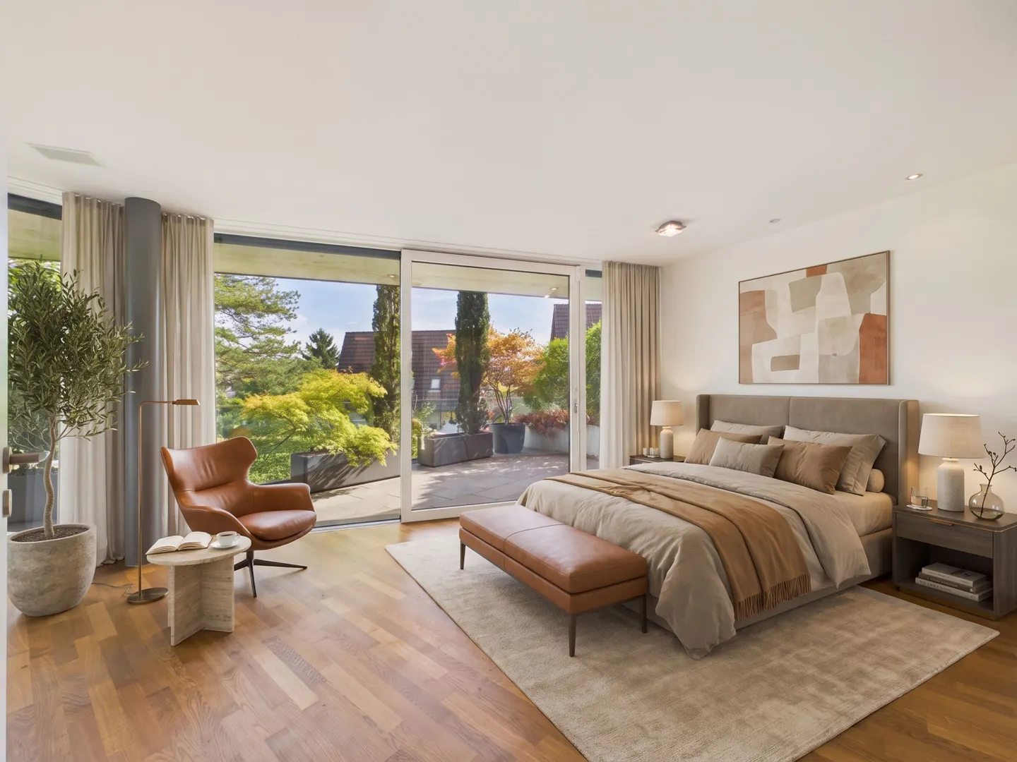 Exklusive grosszügige 3.5 Zimmer Wohnung mit Terrassenplatz und Garten im Park-Feeling - Foto 6 von 11