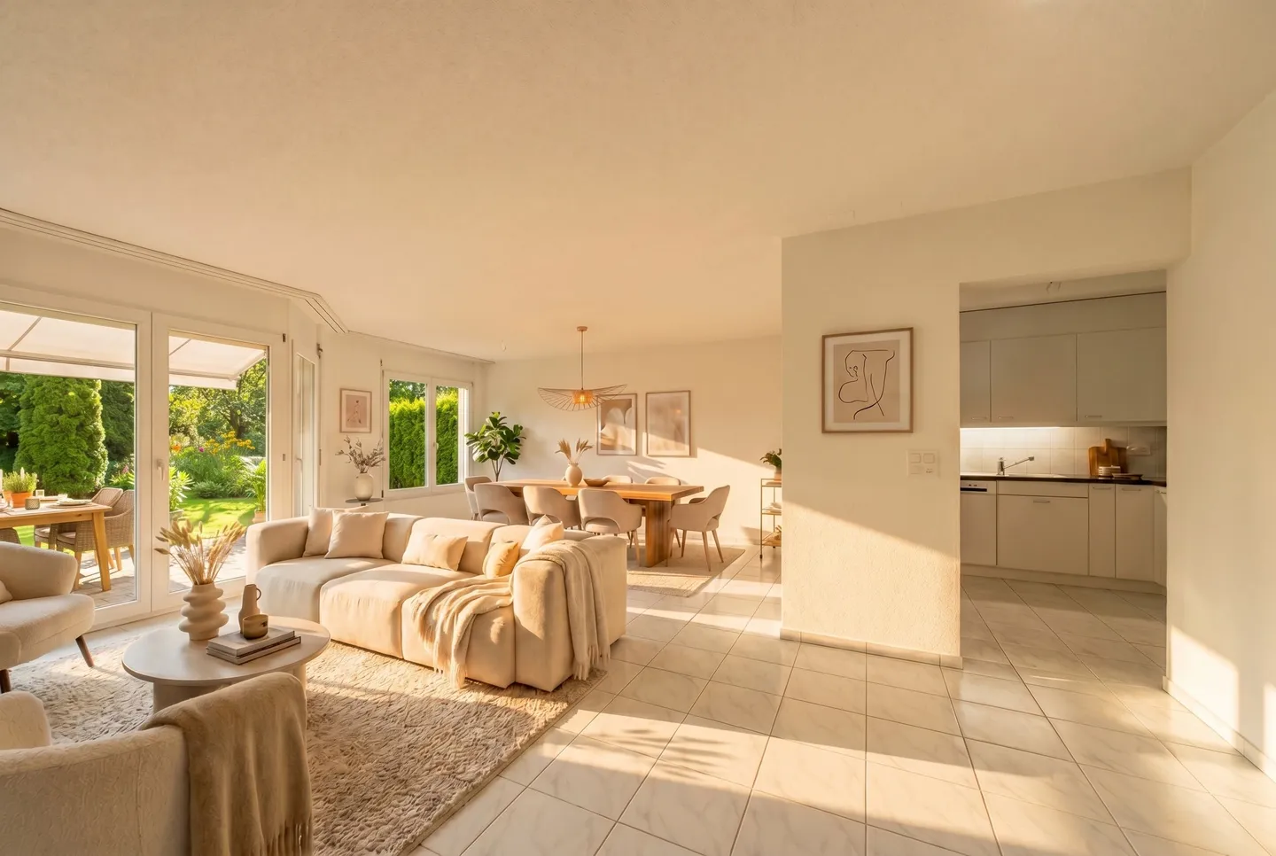 Charmant appartement de 3,5 pièces avec terrasse de jardin et jardin privé à Samstagern - Photo 5 sur 11