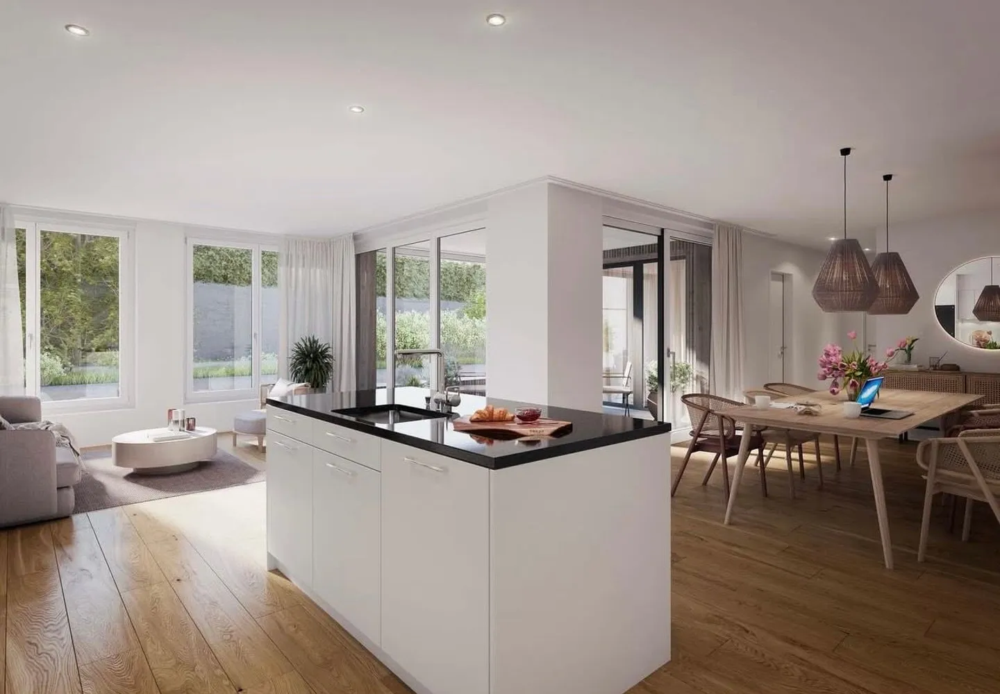 Maison de rêve de 3,5 pièces dans un nouveau bâtiment - située au calme et pourtant centrale à Muri - Photo 2 sur 6