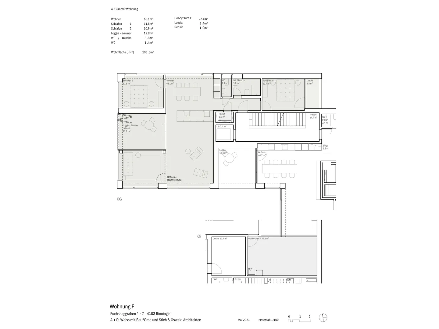 Exklusive 3.5-Zimmer-Wohnung in Binningen mit Loggia &amp; Balkon - Photo 11 of 12