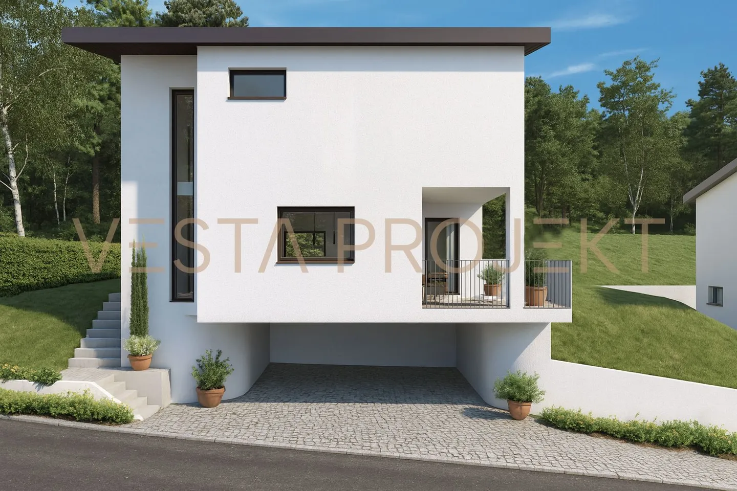 Projet de construction approuvé pour deux villas unifamiliales modernes avec standard Minergie et vue panoramique - Photo 2 sur 7