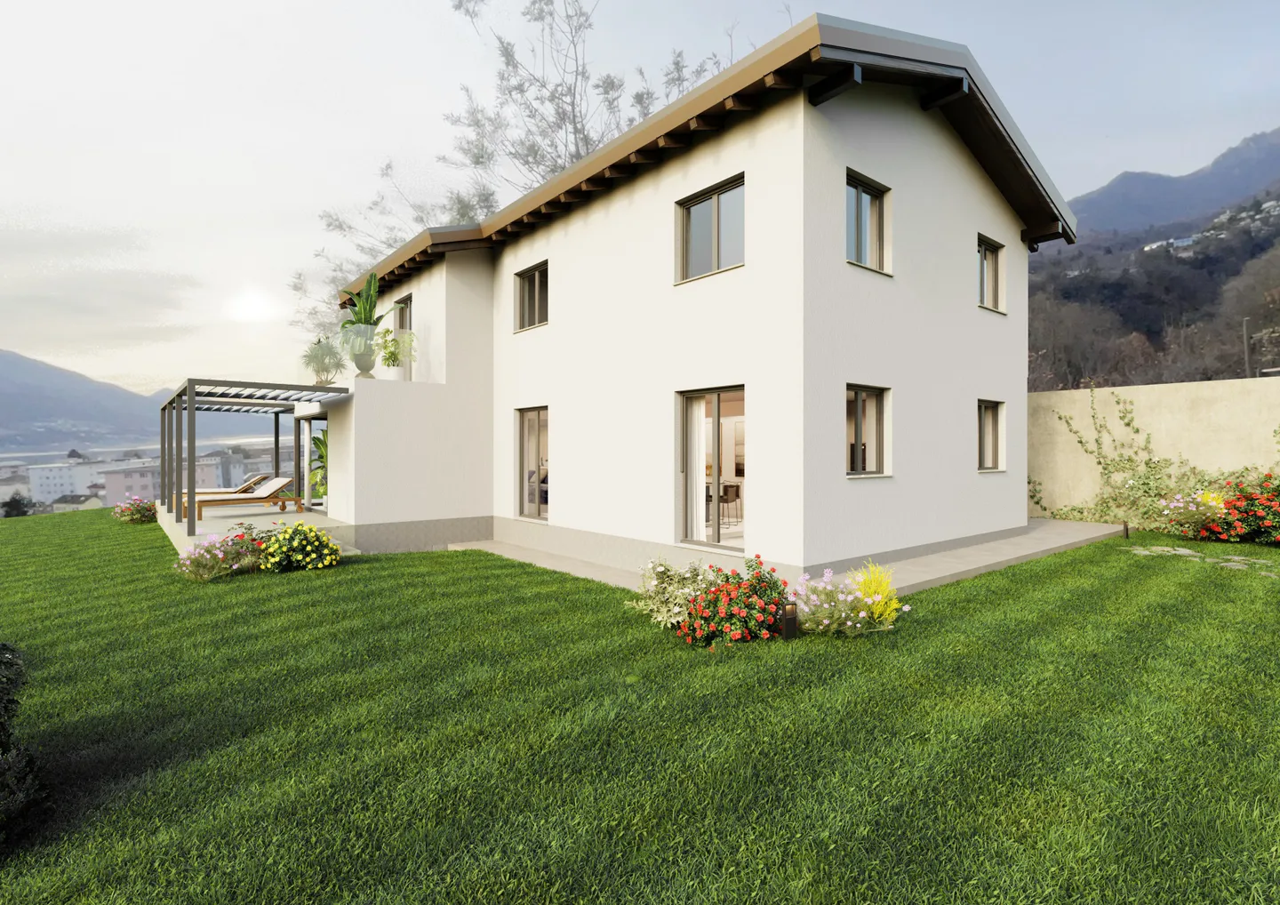 Villa 4.5 pièces avec vue sur le lac et jardin privé - Gordola - Photo 2 sur 10