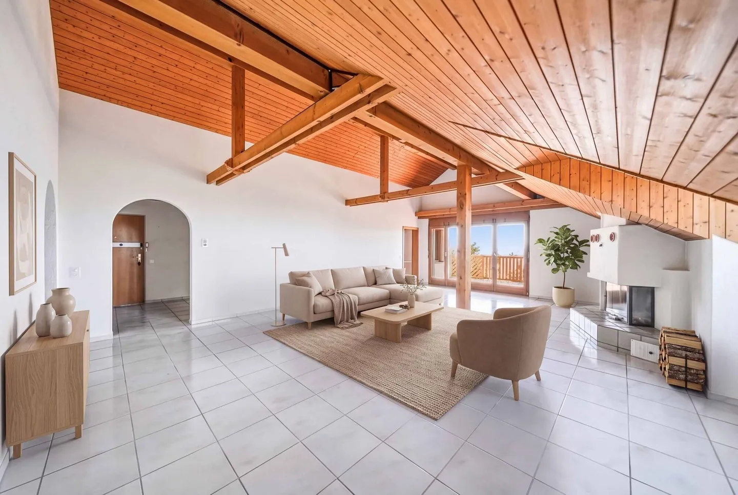 WOHNCHARME MIT WEITBLICK &amp; 8211;  4.5 ZIMMER DACHWOHNUNG IN OBERWIL-LIELI - Photo 1 of 5