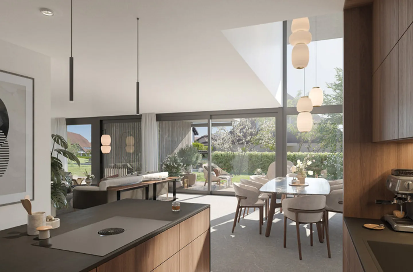 Capolavoro architettonico: appartamento giardino di 5,5 locali con splendida vista sul lago e sulle montagne a Gerolfingen - Foto 4 di 8