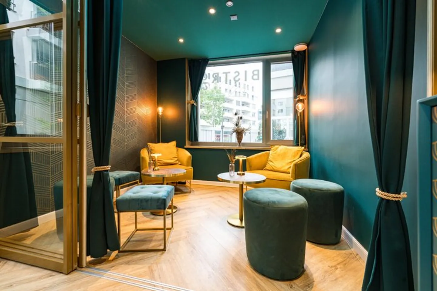 ATTRACTIVE ART DECO BAR GLASS BÜLACH - Photo 5 of 8