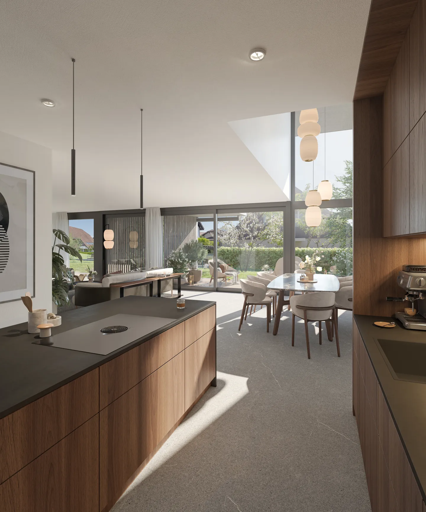 Architectural Masterpiece: 5.5 Room Garden Apartment with Stunning Lake and Mountain Views in Gerolfingen - Photo 5 of 8