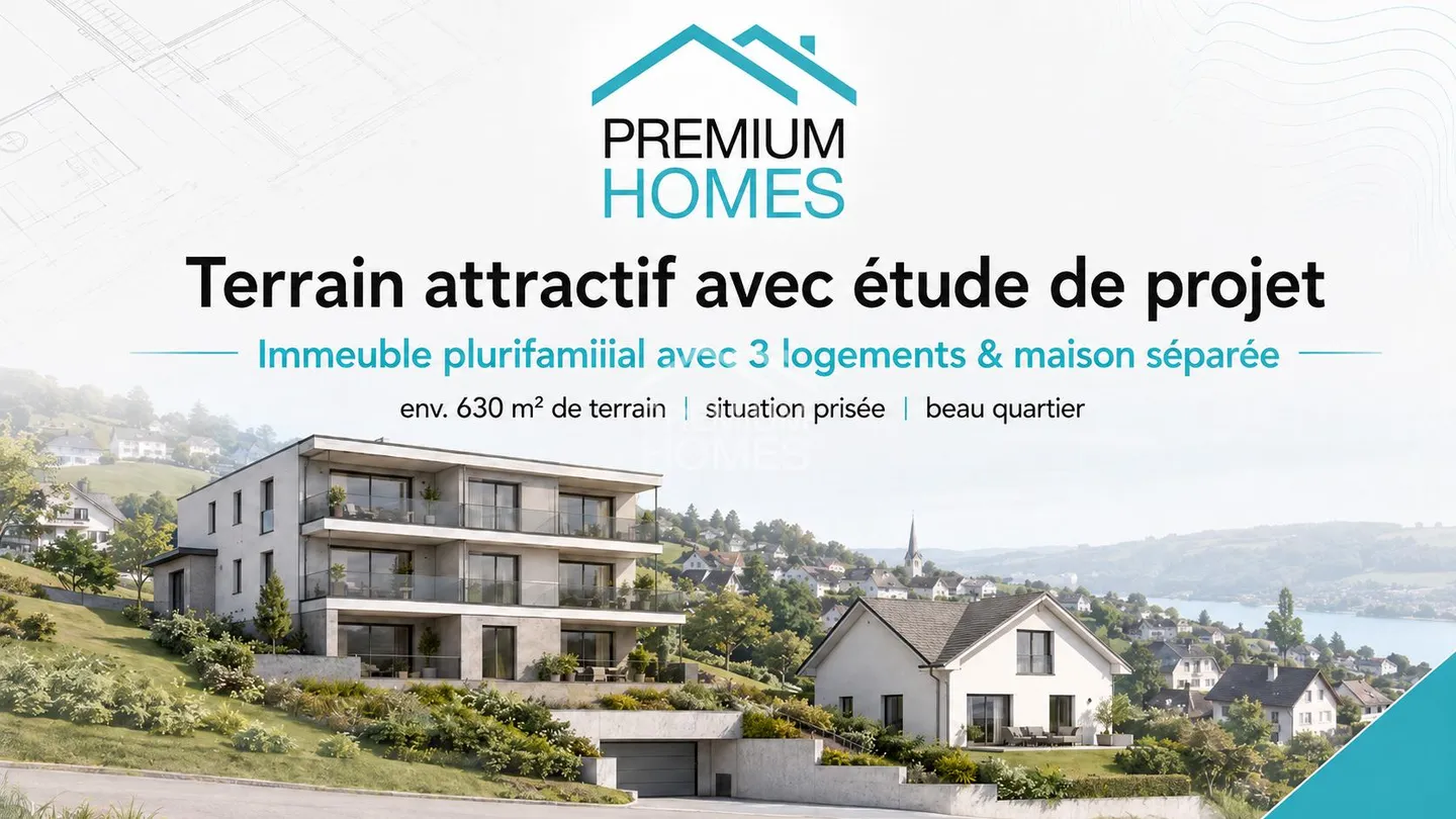 Terrain attractif avec étude de projet pour immeuble plurifamilial &amp; m - Photo 1 of 2