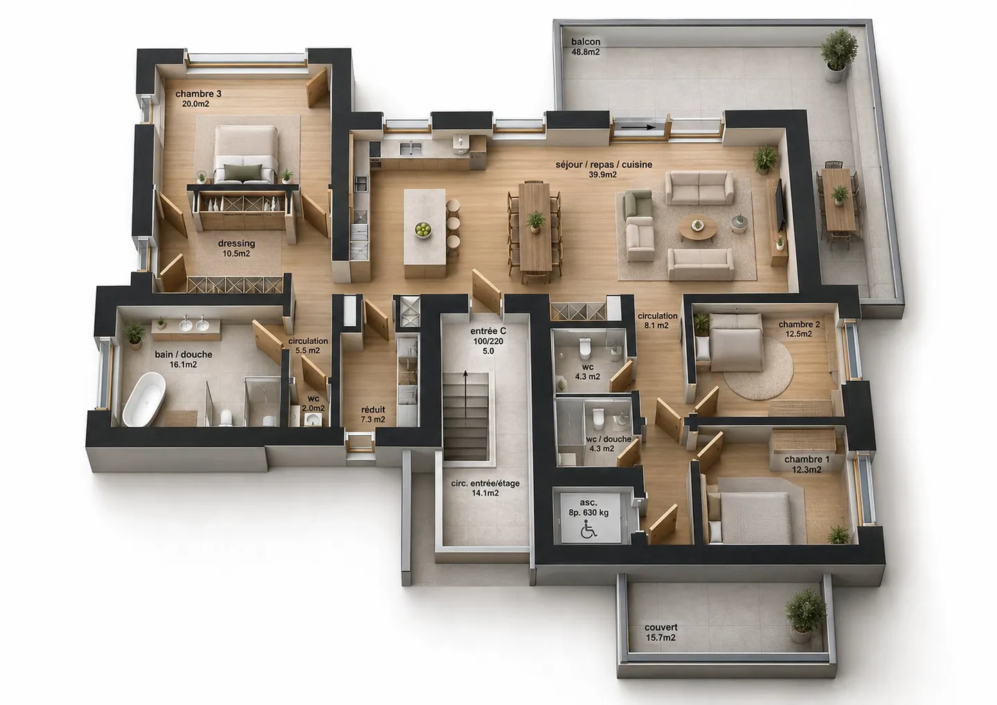 AKTION - 5-Zimmer modernes Penthouse in der Nähe von Sion - Foto 8 von 8