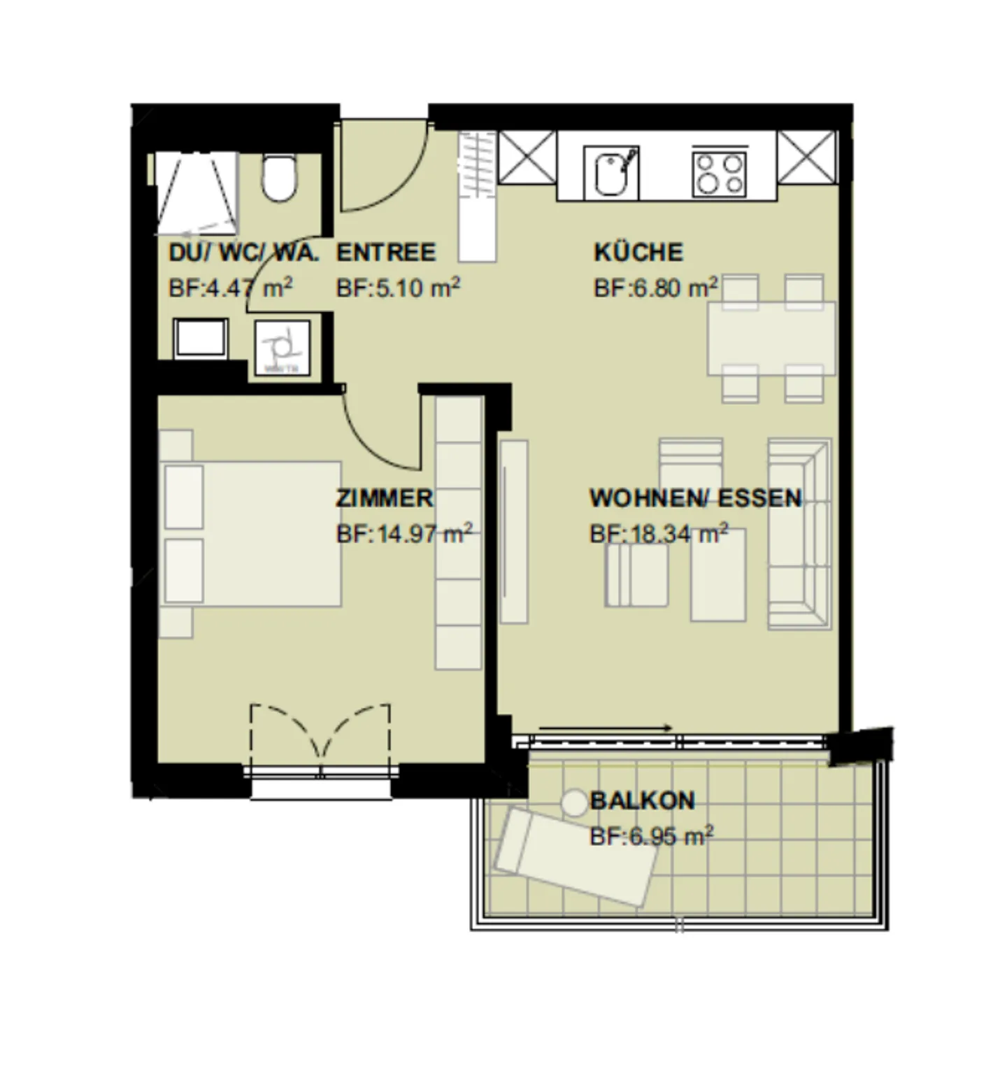 Appartement haut de gamme de 2,5 pièces avec balcon et vue panoramique directement à la gare - Photo 9 sur 9