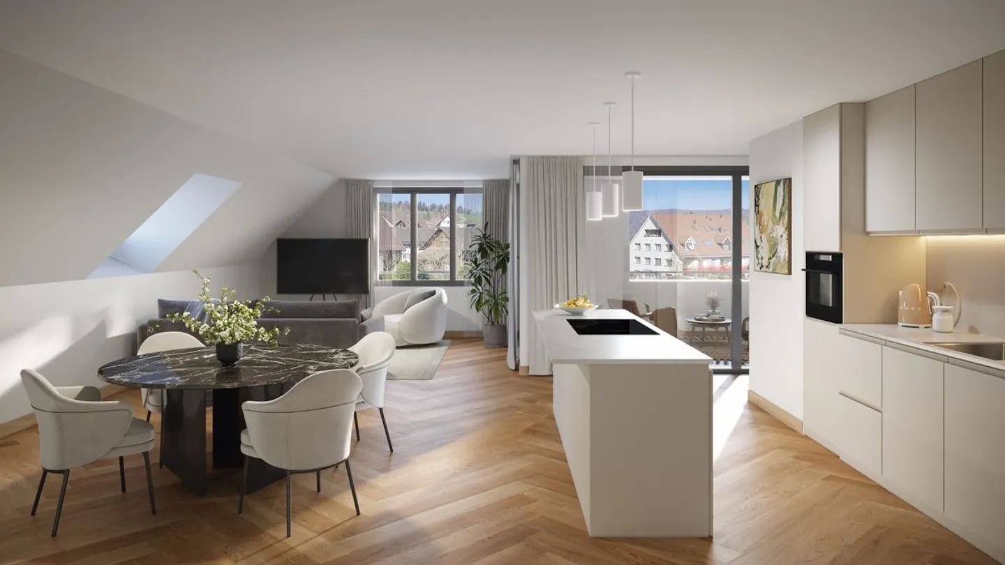 Grosszügige 4½ Zimmer-Wohnung im 1. Dachgeschoss mit Loggia - Foto 2 di 7