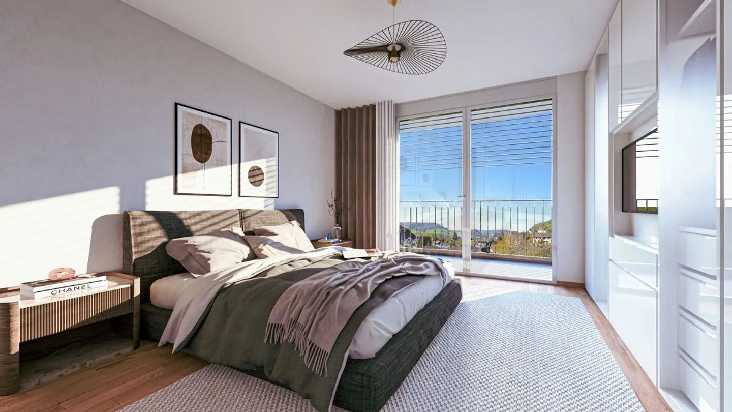 Baubewilligt und kurz vor Realisierung: Moderne Dachwohnung mit Lift, grossem Balkon und Carport - Foto 3 von 5