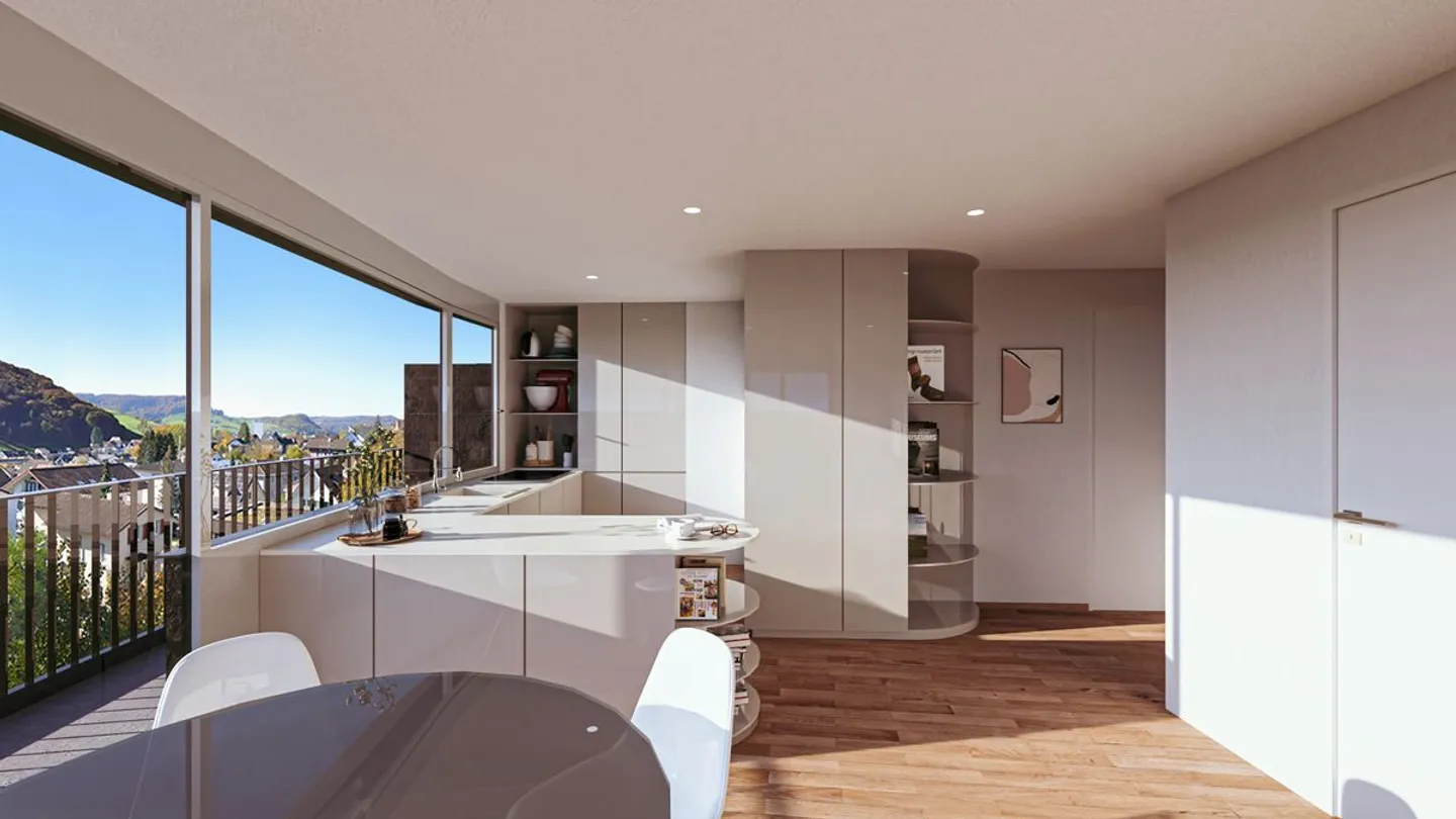 Baubewilligt und kurz vor Realisierung: Moderne Dachwohnung mit Lift, grossem Balkon und Carport - Foto 2 von 5