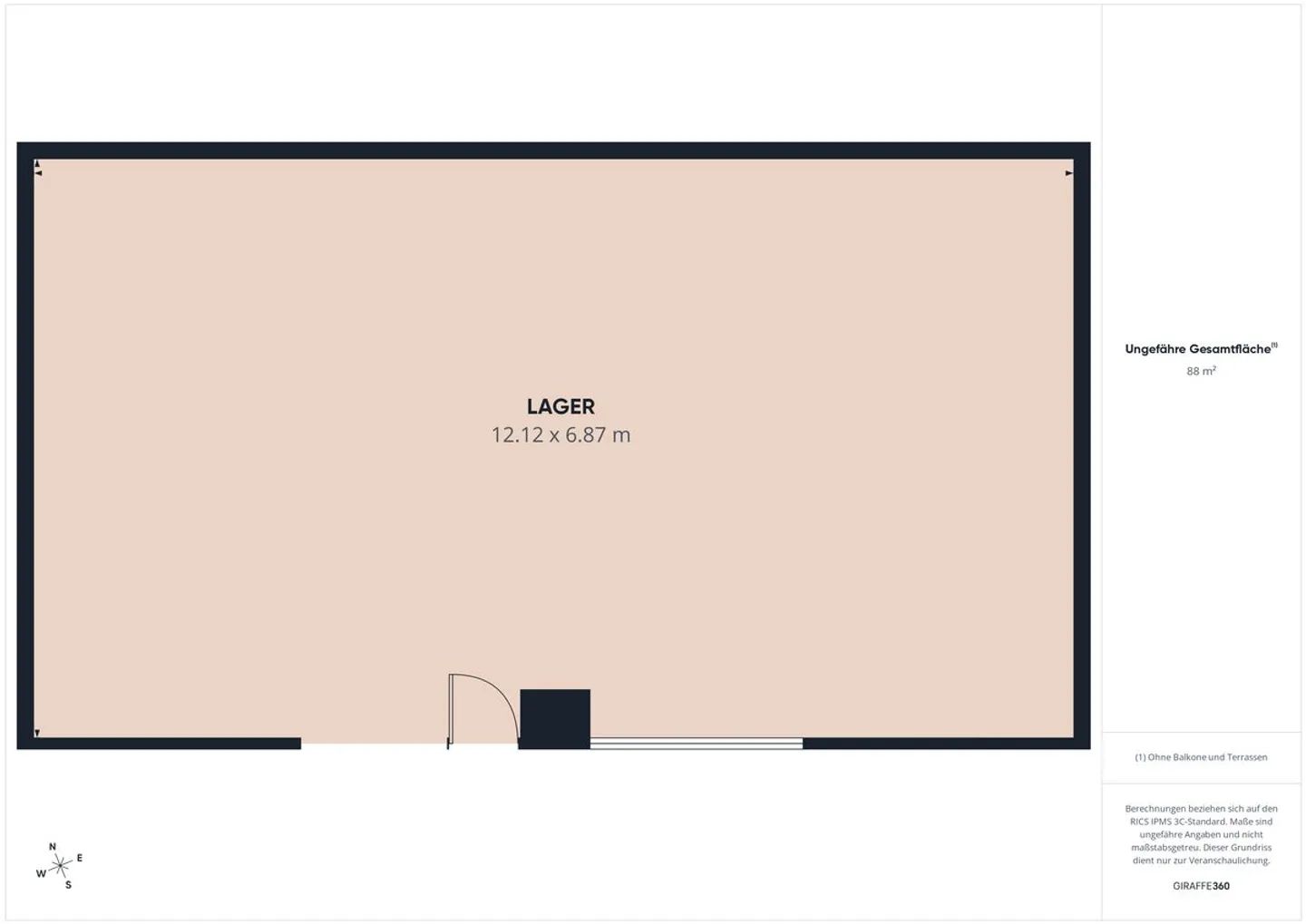 Vielseitige Lagerfläche 88 m² - Foto 3 von 3