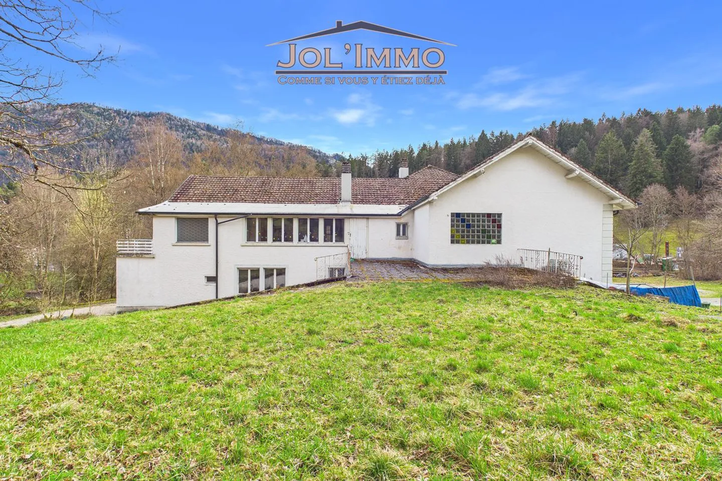 Proprietà caratteristica con 3 appartamenti e terreno edificabile a Perrefitte - Foto 4 di 13