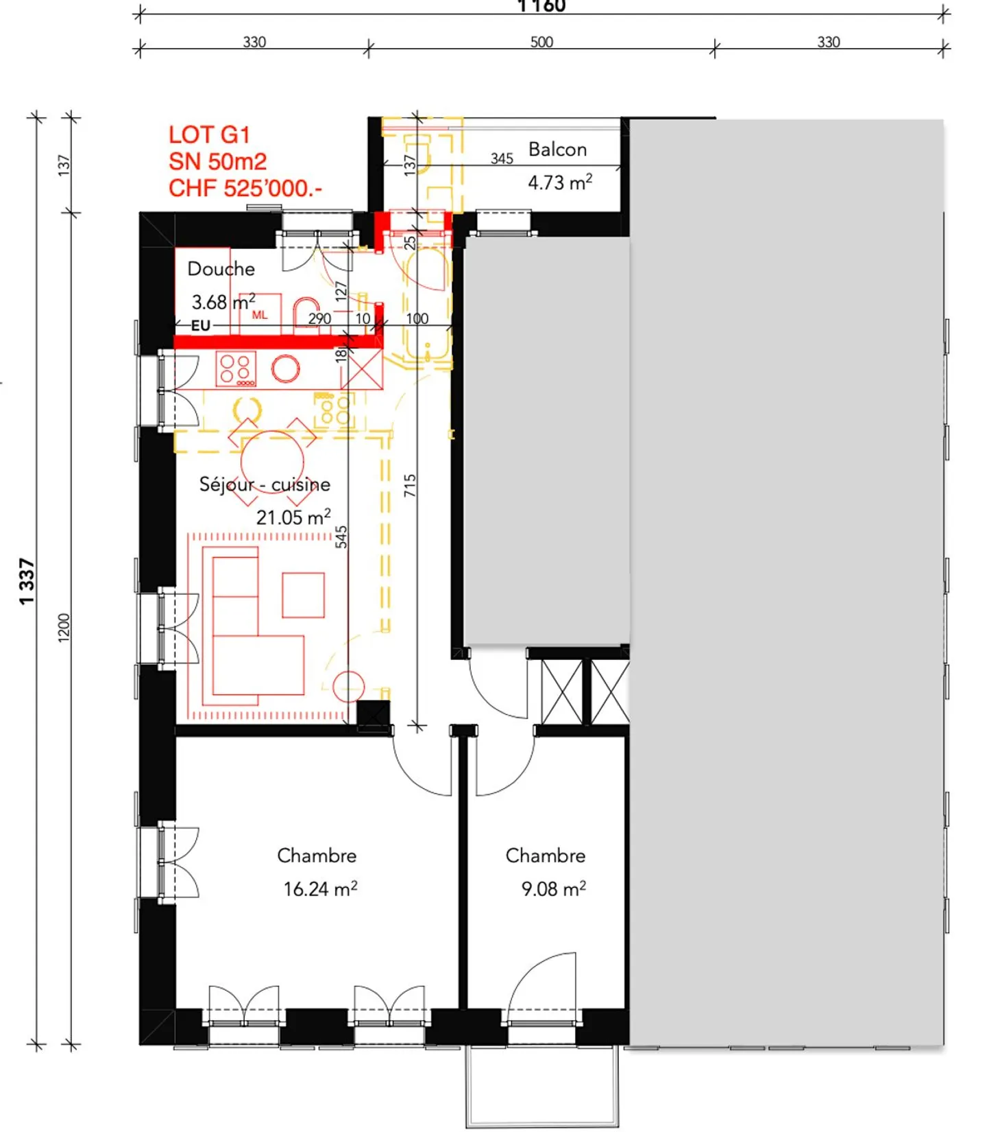 Vente sur plans - Appartements de 2,5 et 3,5 pièces à Broc - Photo 3 sur 8