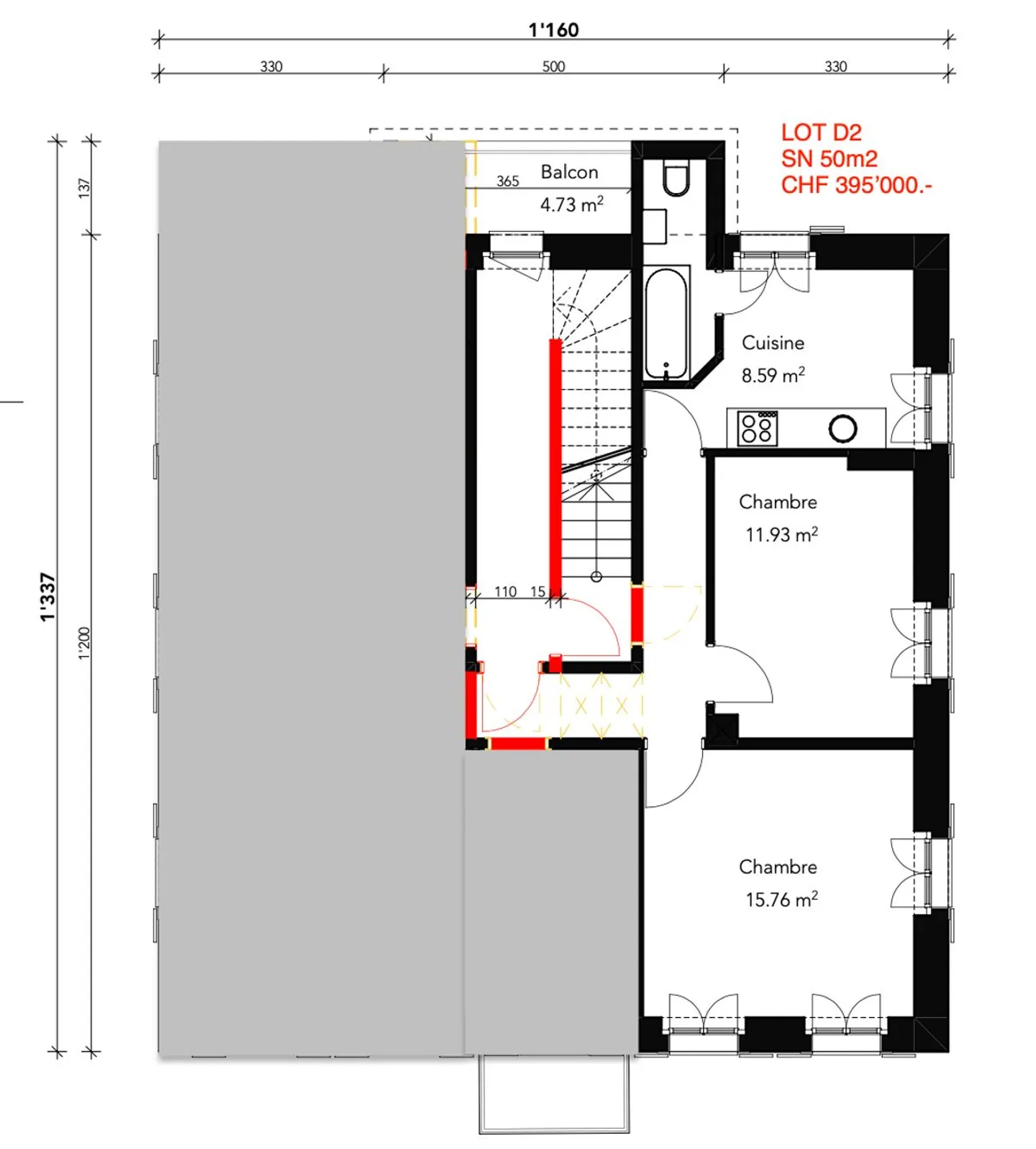 Vente sur plans - Appartements de 2,5 et 3,5 pièces à Broc - Photo 6 sur 8
