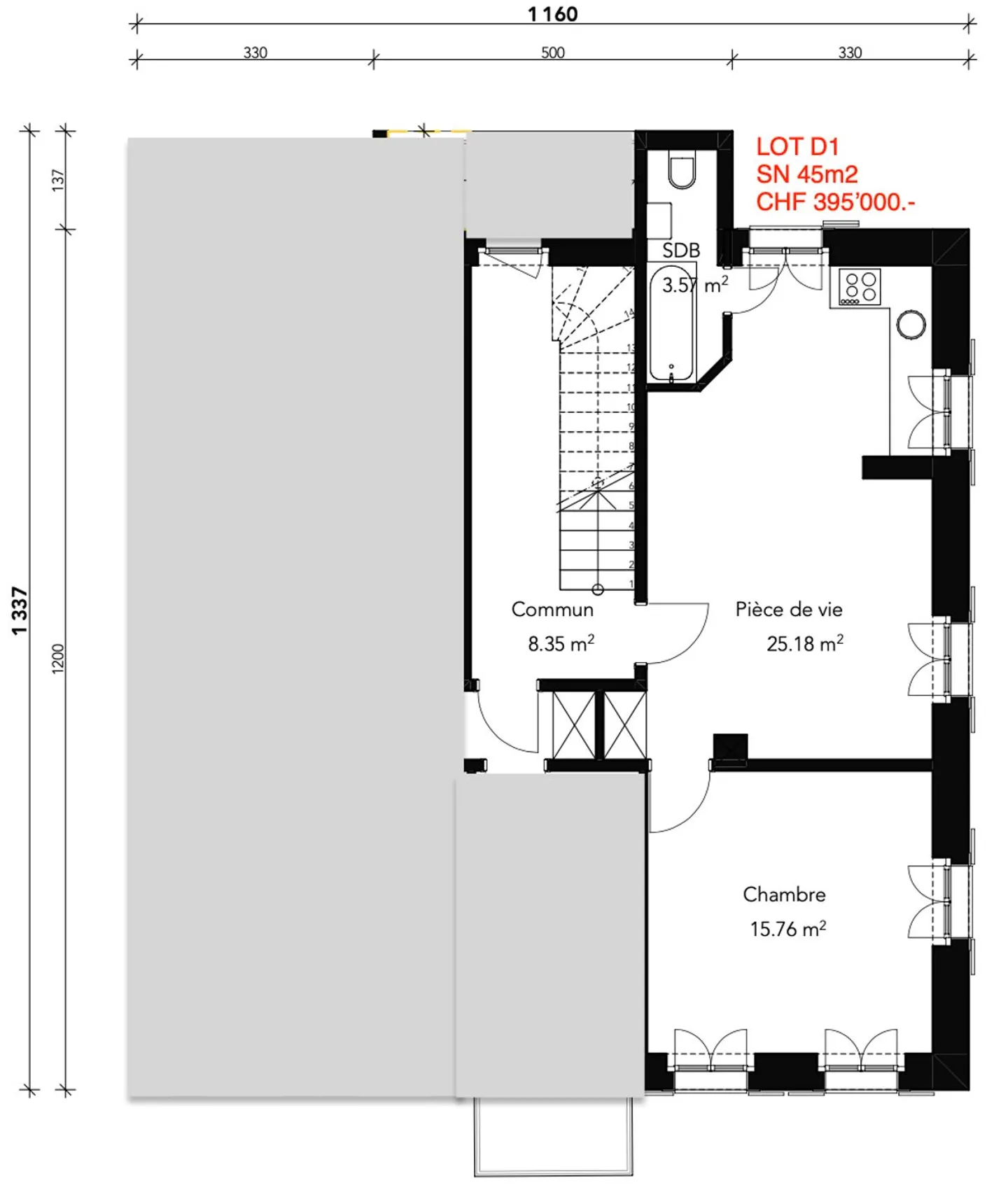 Vente sur plans - Appartements de 2,5 et 3,5 pièces à Broc - Photo 5 sur 8