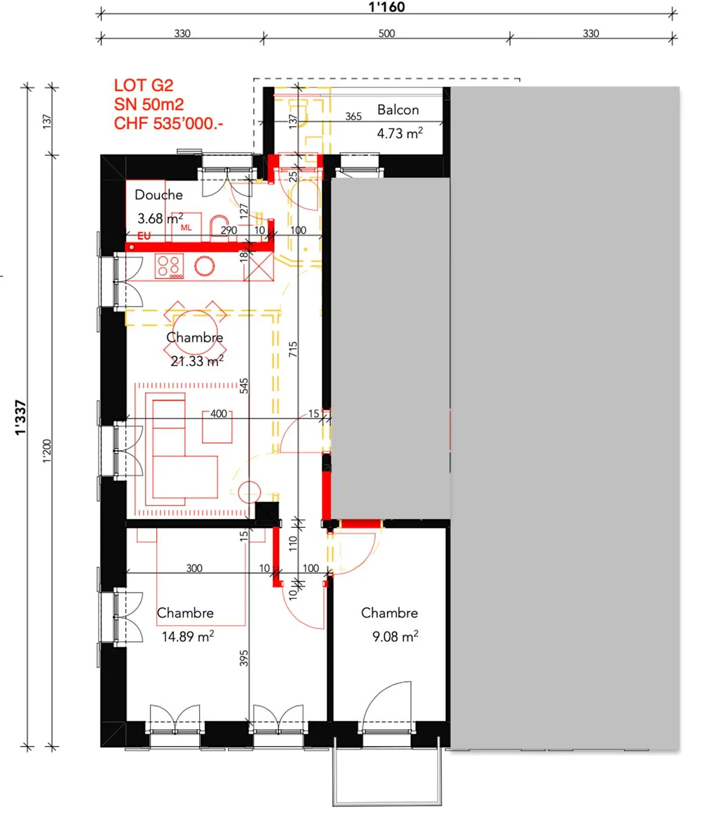 Vente sur plans - Appartements de 2,5 et 3,5 pièces à Broc - Photo 2 sur 8