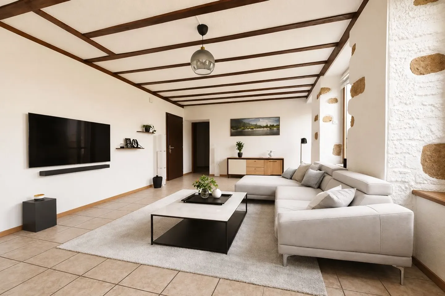 Charmante 4,5-Zimmer-Wohnung in Coffrane - Foto 1 von 6