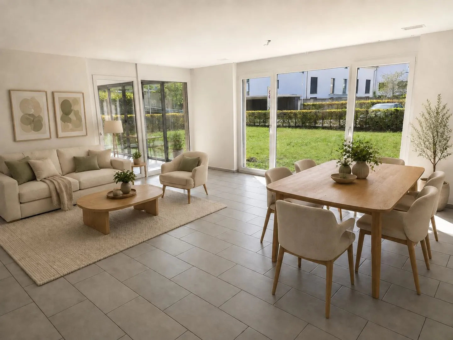 Exclusive 4.5-room garden apartment with 400 m² private garden in Aesch - Photo 2 of 9