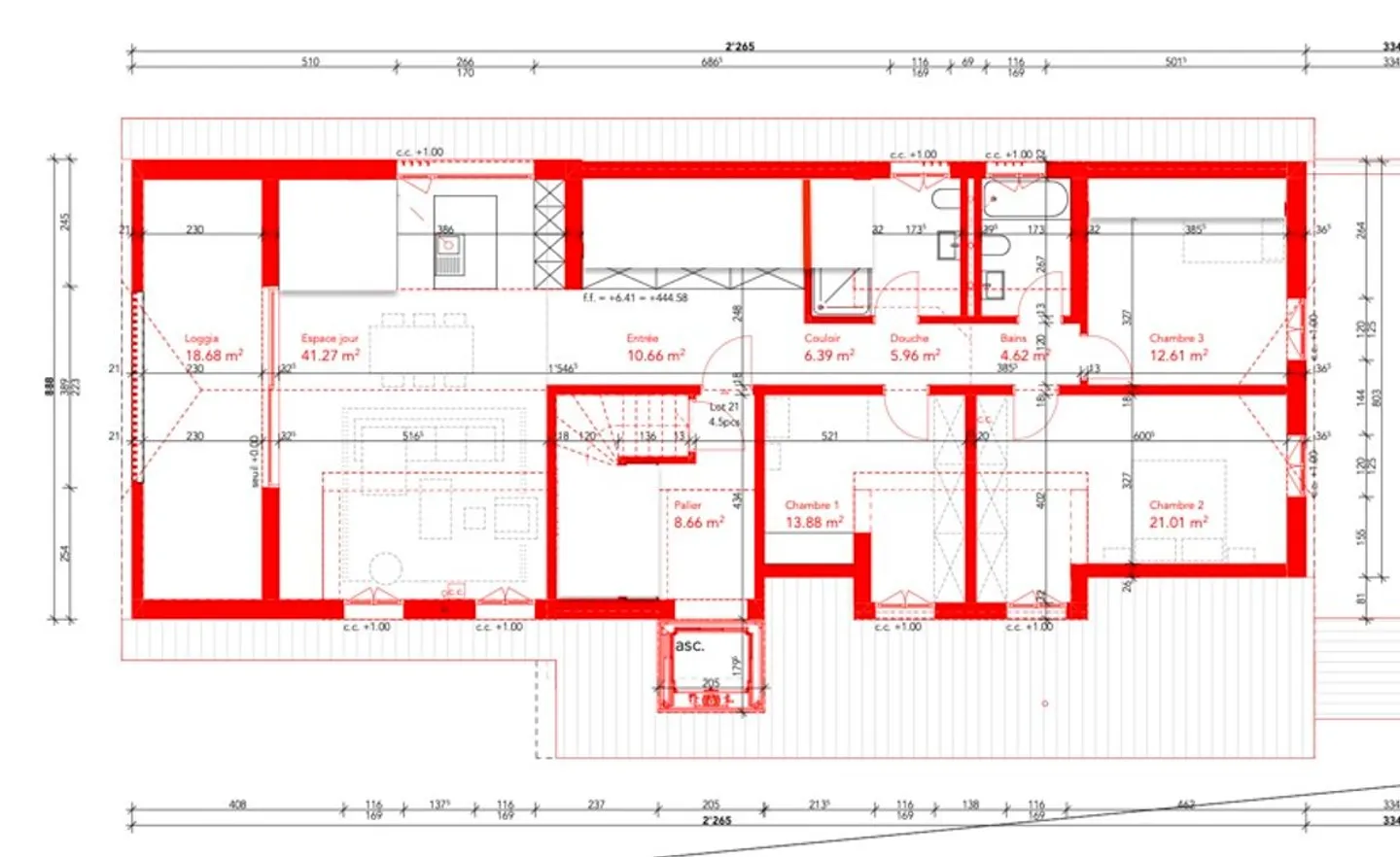 Neues Penthouse mit Loggia - 150 m² in Domdidier - Foto 10 von 13