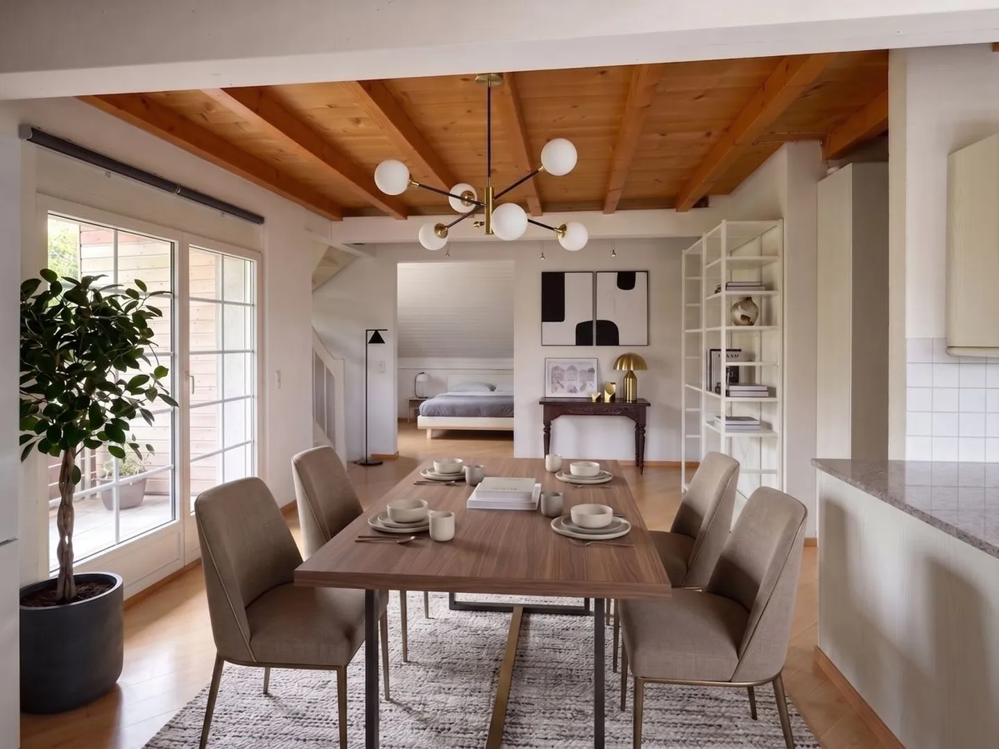 Appartement lumineux avec galerie aménagée en duplex et vue dégagée sur les montagnes - La Rippe - Foto 2 von 6